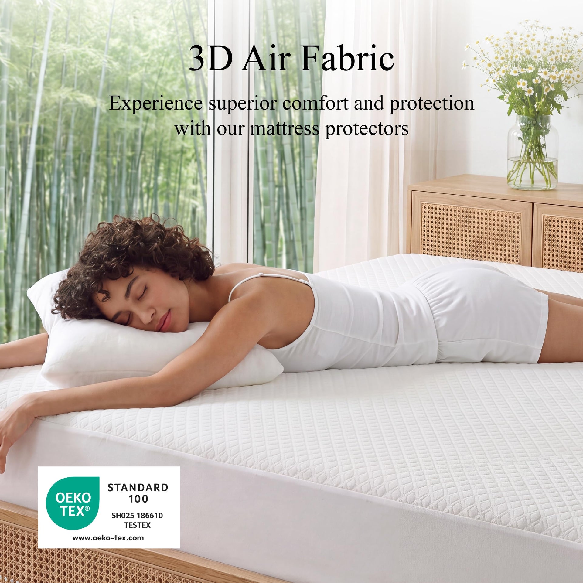 Full Size Waterproof Mattress Protector Bamboo Viscose