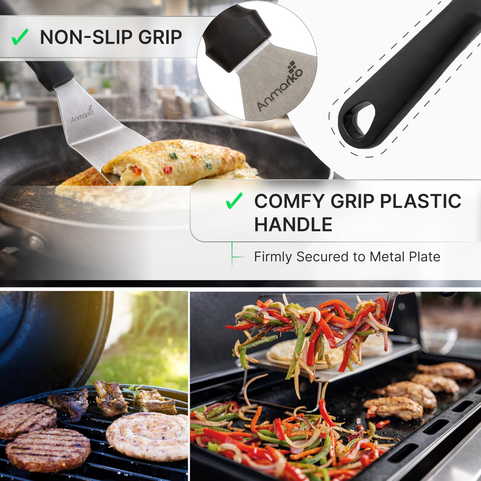 Stainless Steel Spatula with Plastic Handle