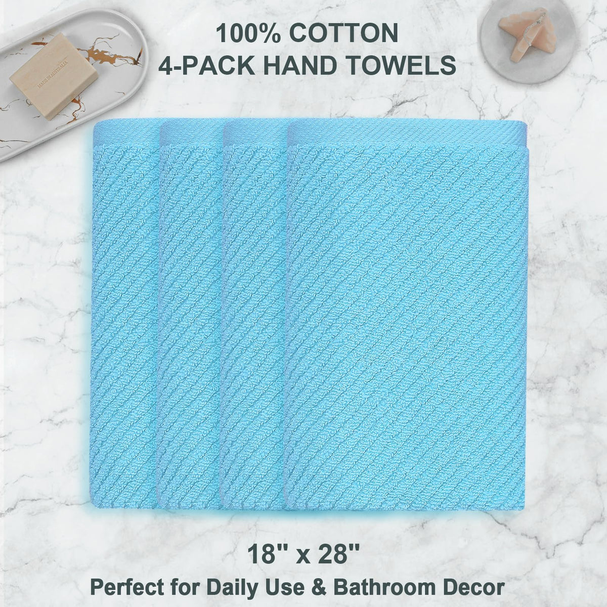 Bathroom Hand Towels 4PC (4 Count)