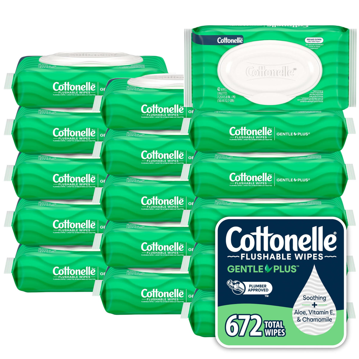 GentlePlus Flushable Wipes (672 Count)