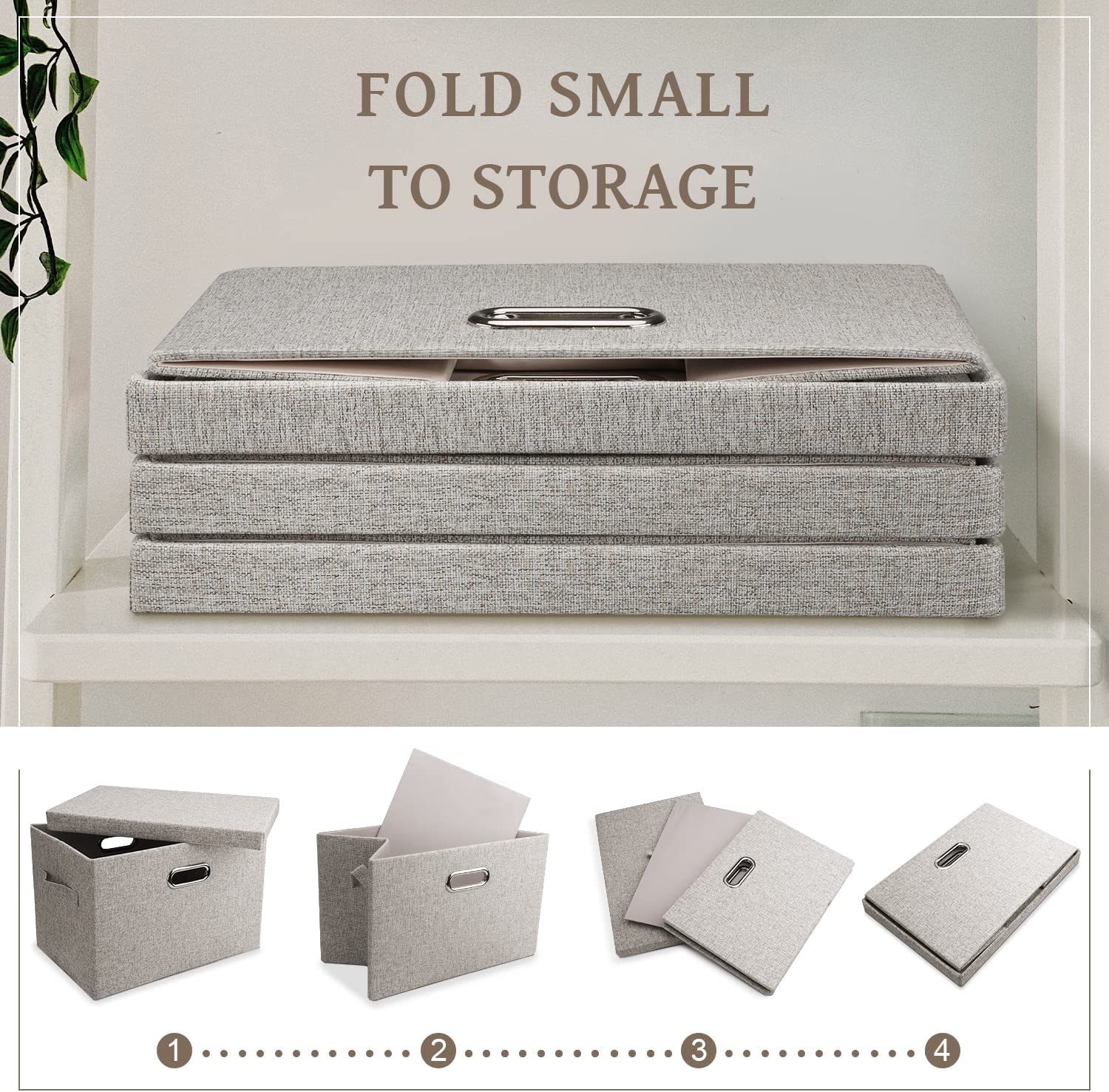 Storage Bins with Lids Fabric Closet Organizers Cubes Office Organization (5 Count)