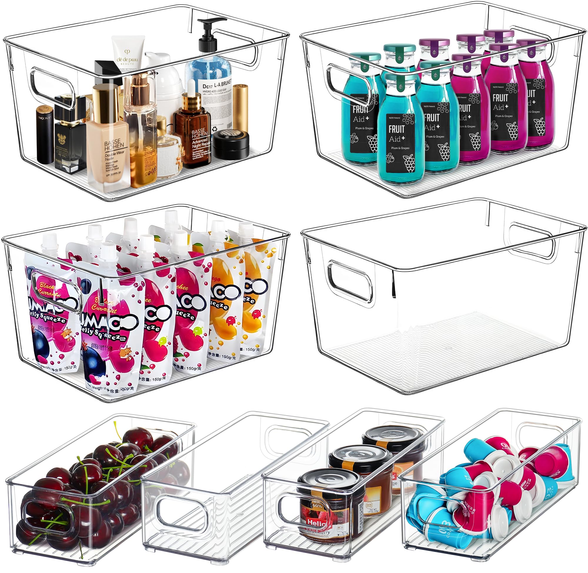 Clear Storage Bins 8 Pack for Pantry Organizers (8 Count)