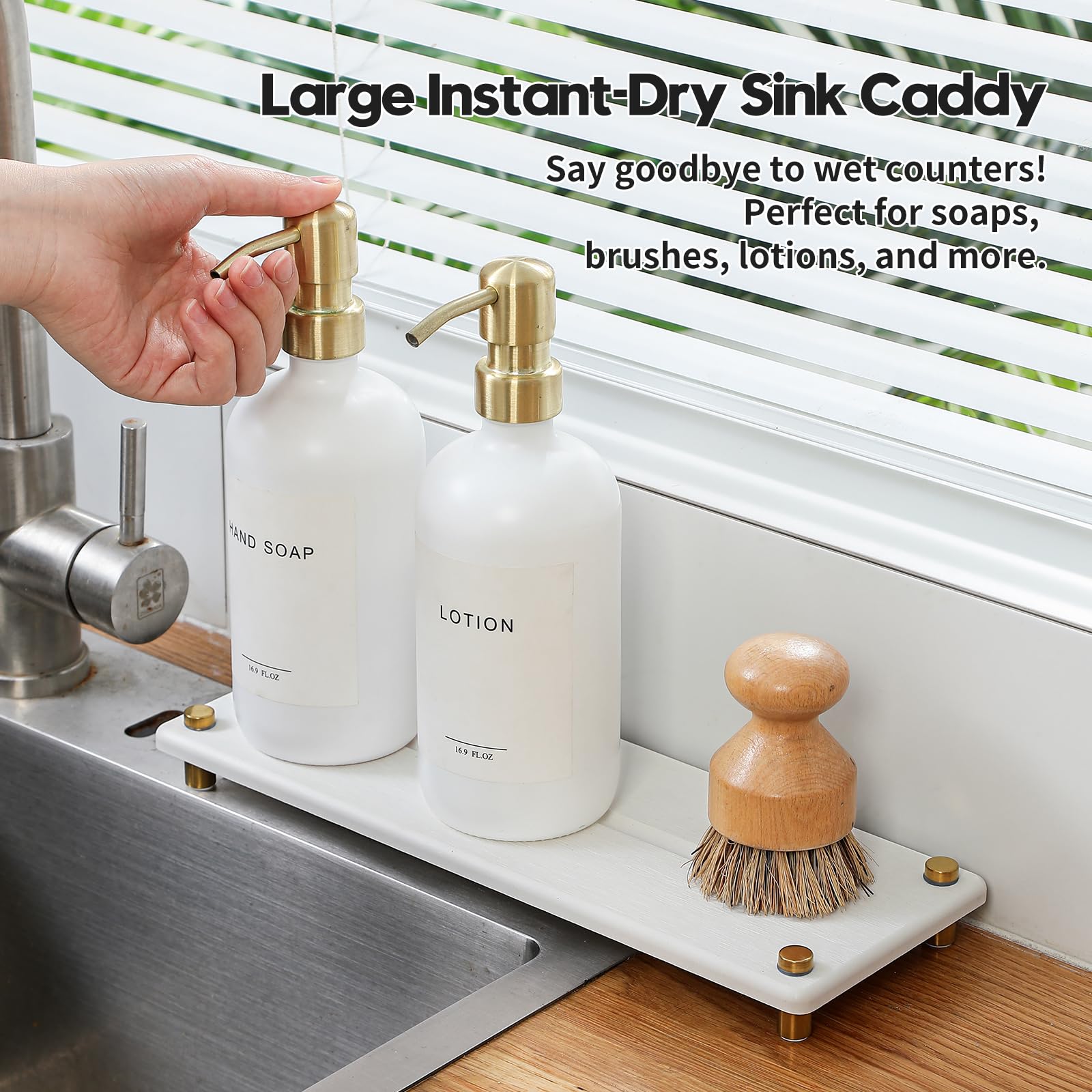 White Gold Dish Drying Rack Tray