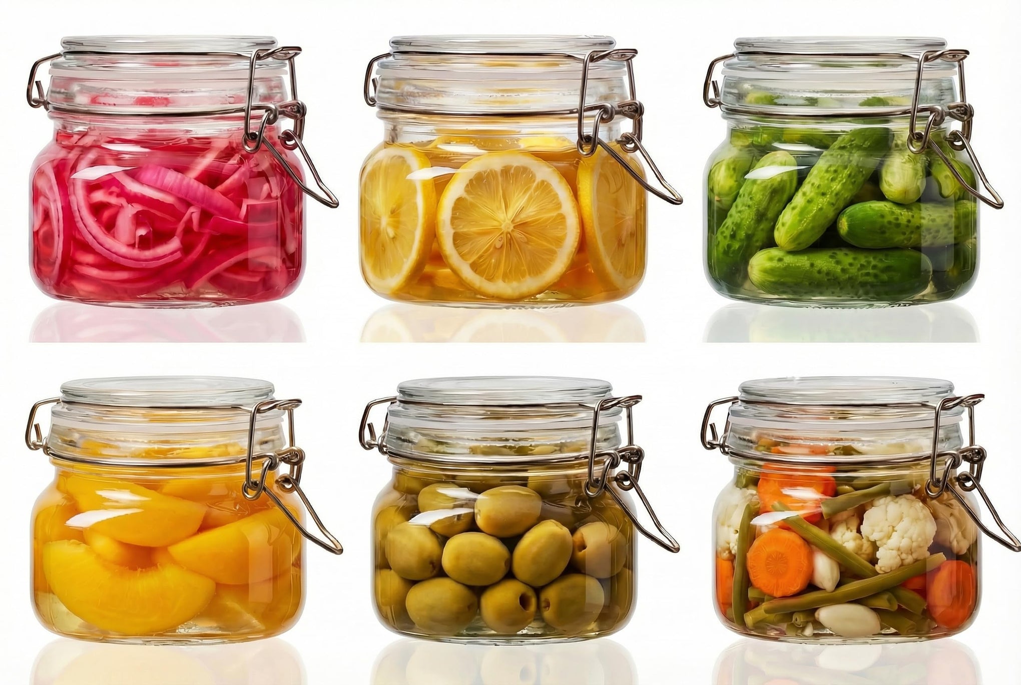 17 oz Square Glass Jars with Airtight Lids (6 Count)