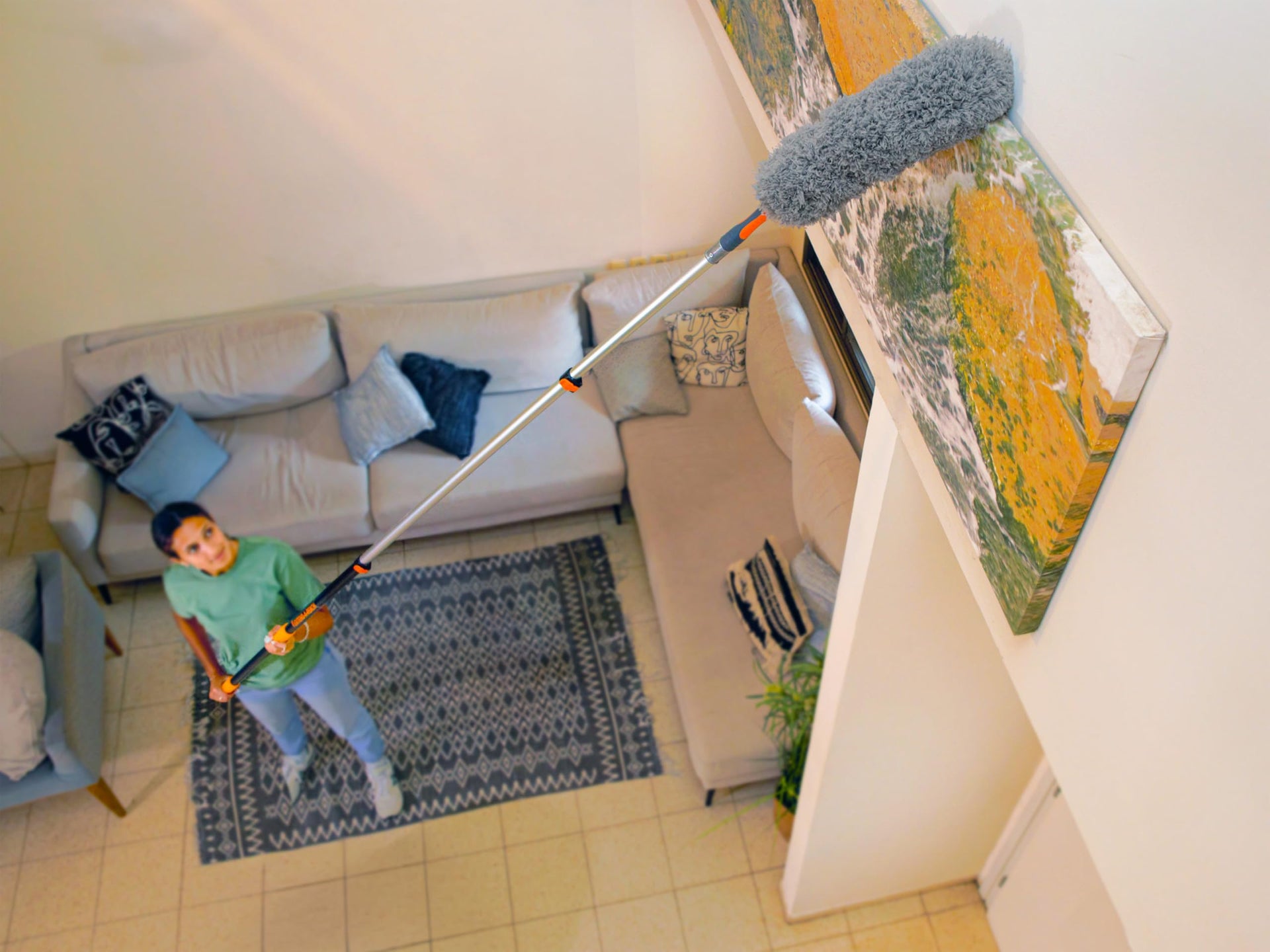 36 Foot High Reach Telescoping Duster Kit with 5