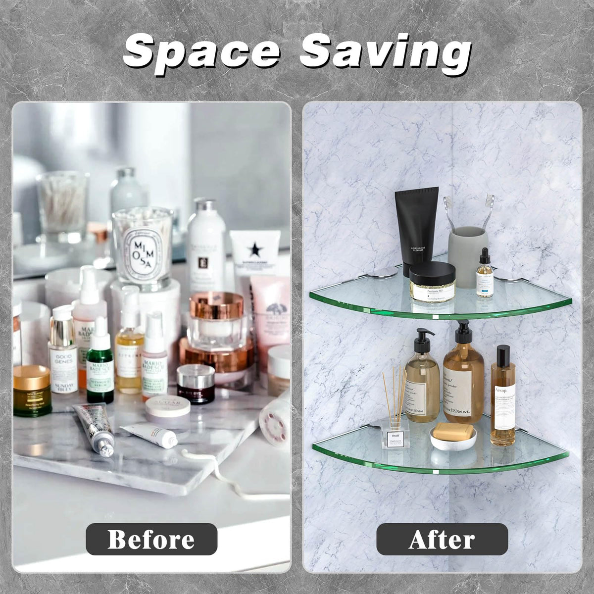 Corner Glass Shower Caddy 4 Pack 8MM (4 Count)