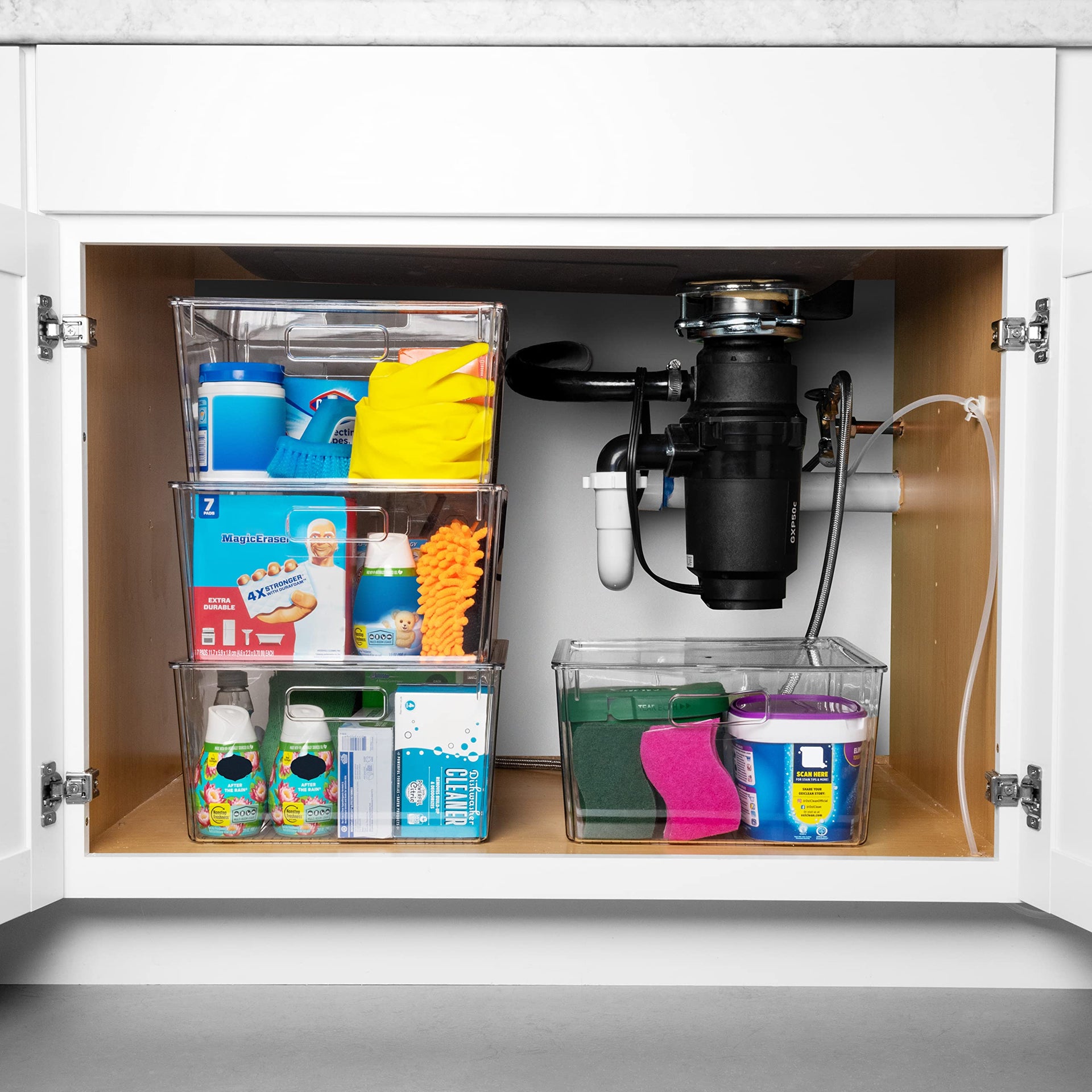 Plastic Storage Bins with Lids (4 Count)