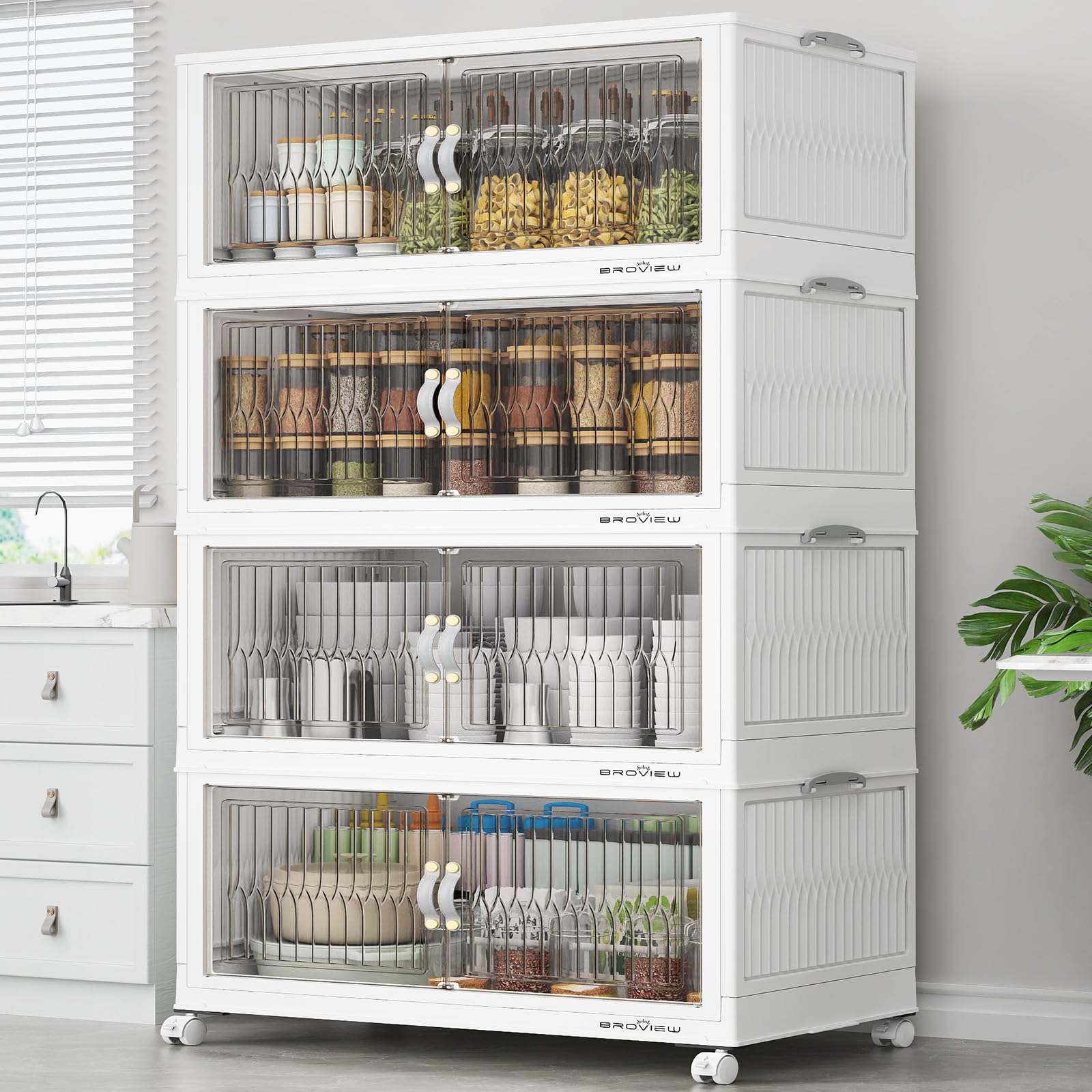 480Qt Stackable Storage Bins with Lids (4 Count)