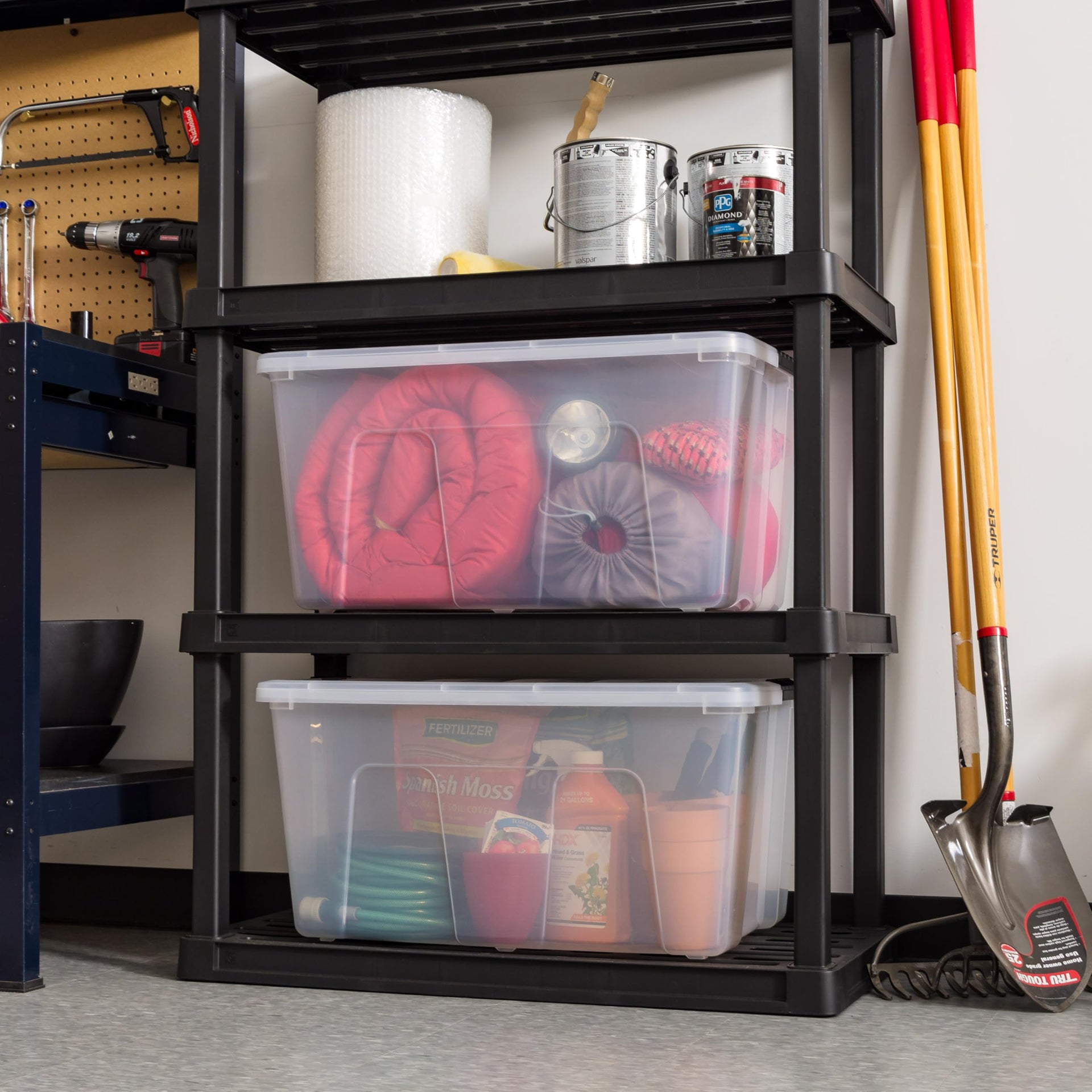 4 Pack 94 Quart Storage Bins with Lids (4 Count)