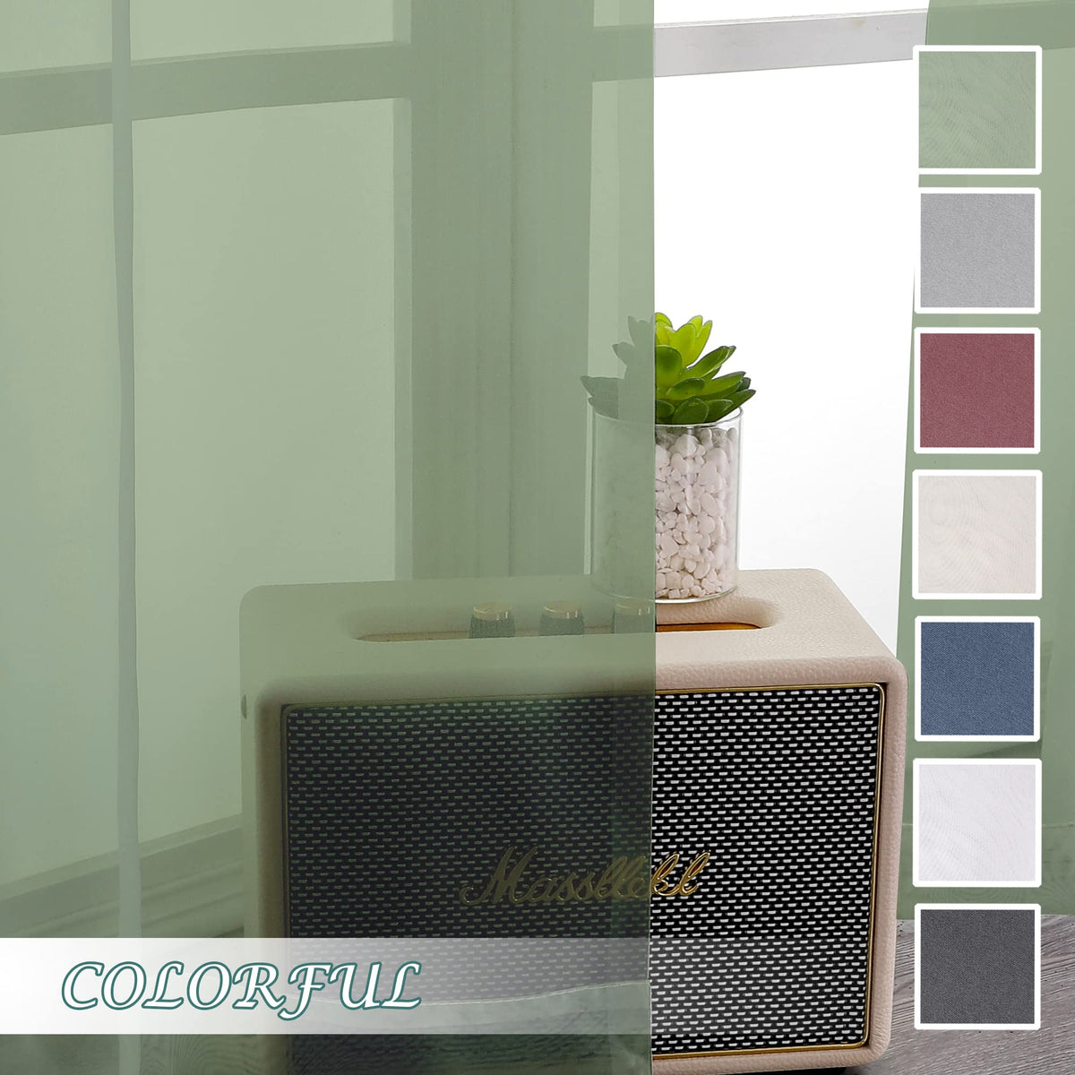 Sage Green Sheer Curtains 108 Inches Long