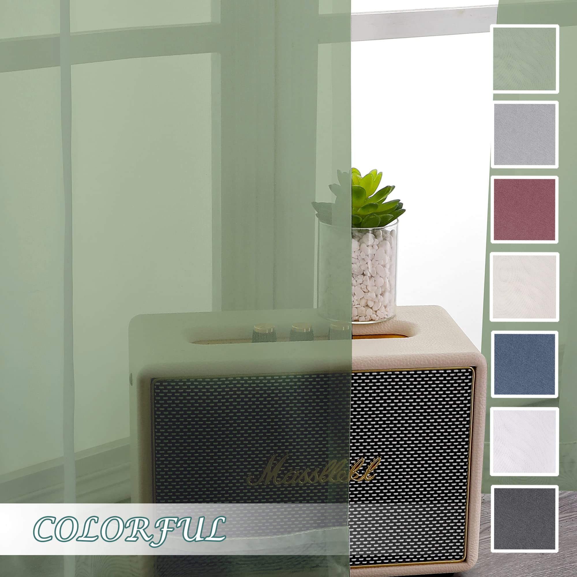 Sage Green Sheer Curtains 108 Inches Long