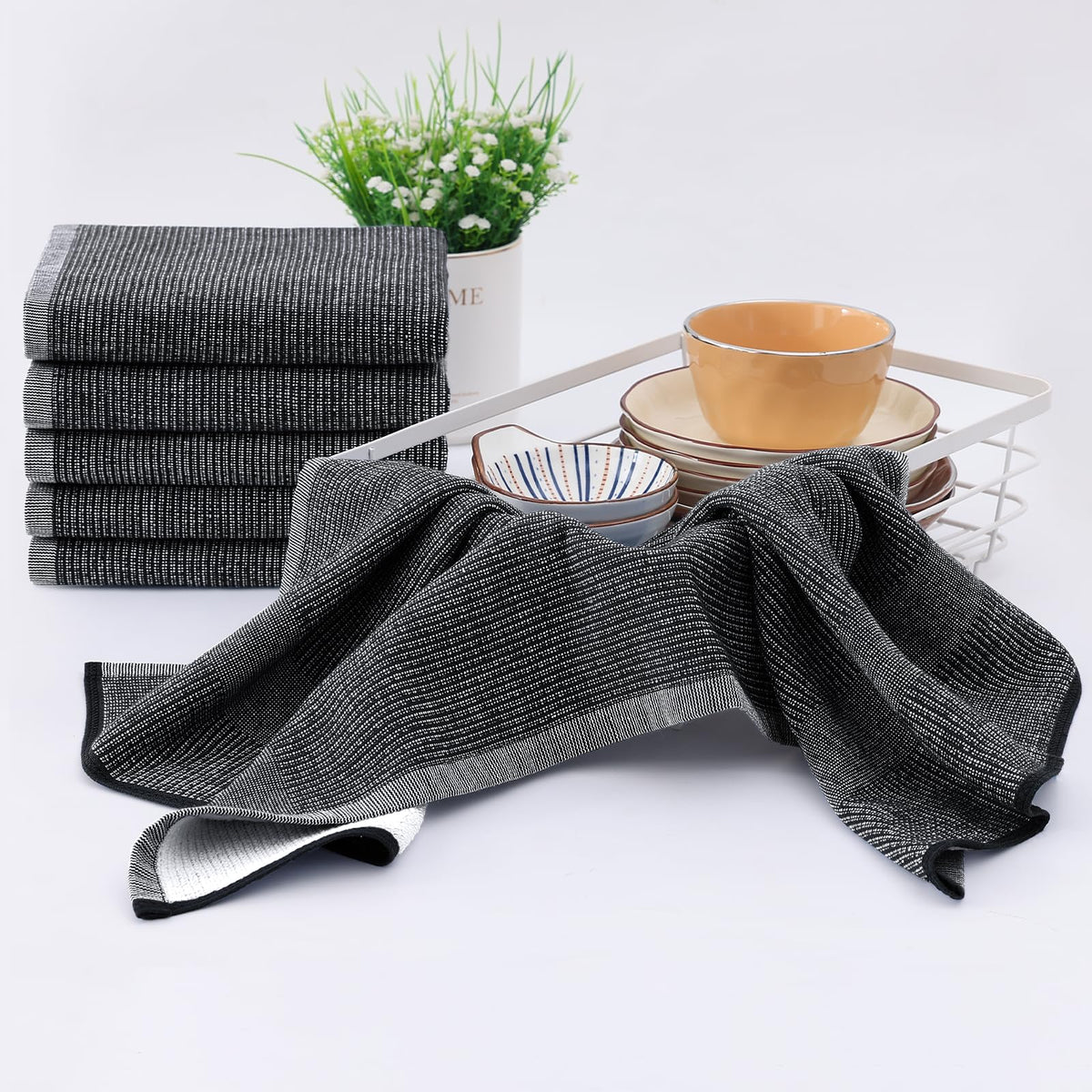 380 GSM Cotton Premium Kitchen Towels 8 Pack (8 Count)