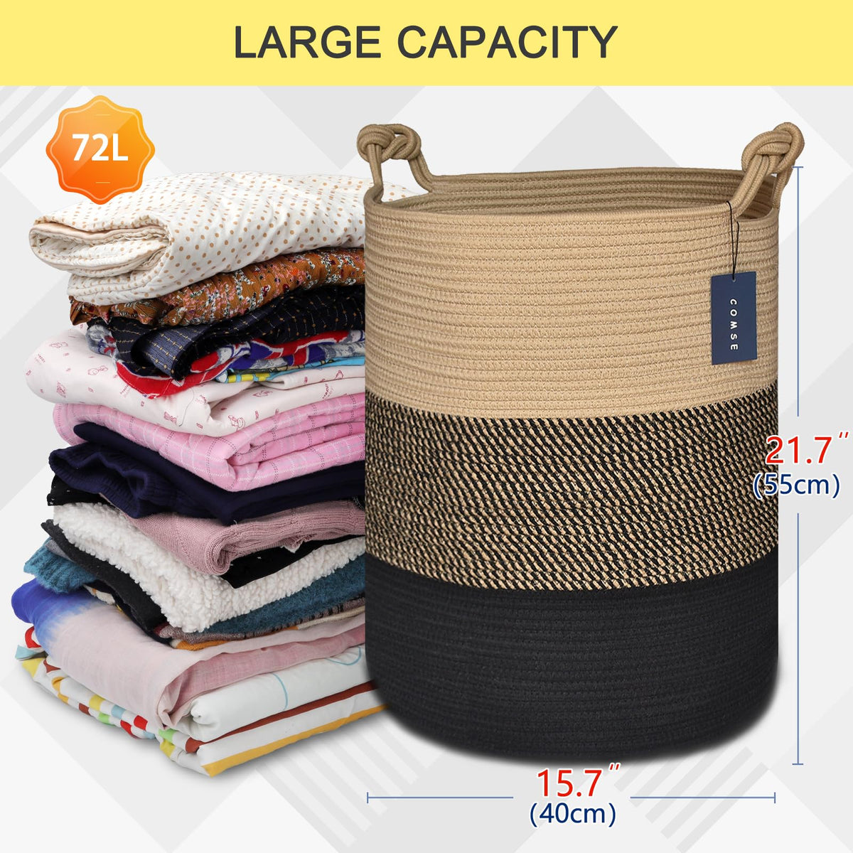 Tall Woven Blanket & Laundry Basket