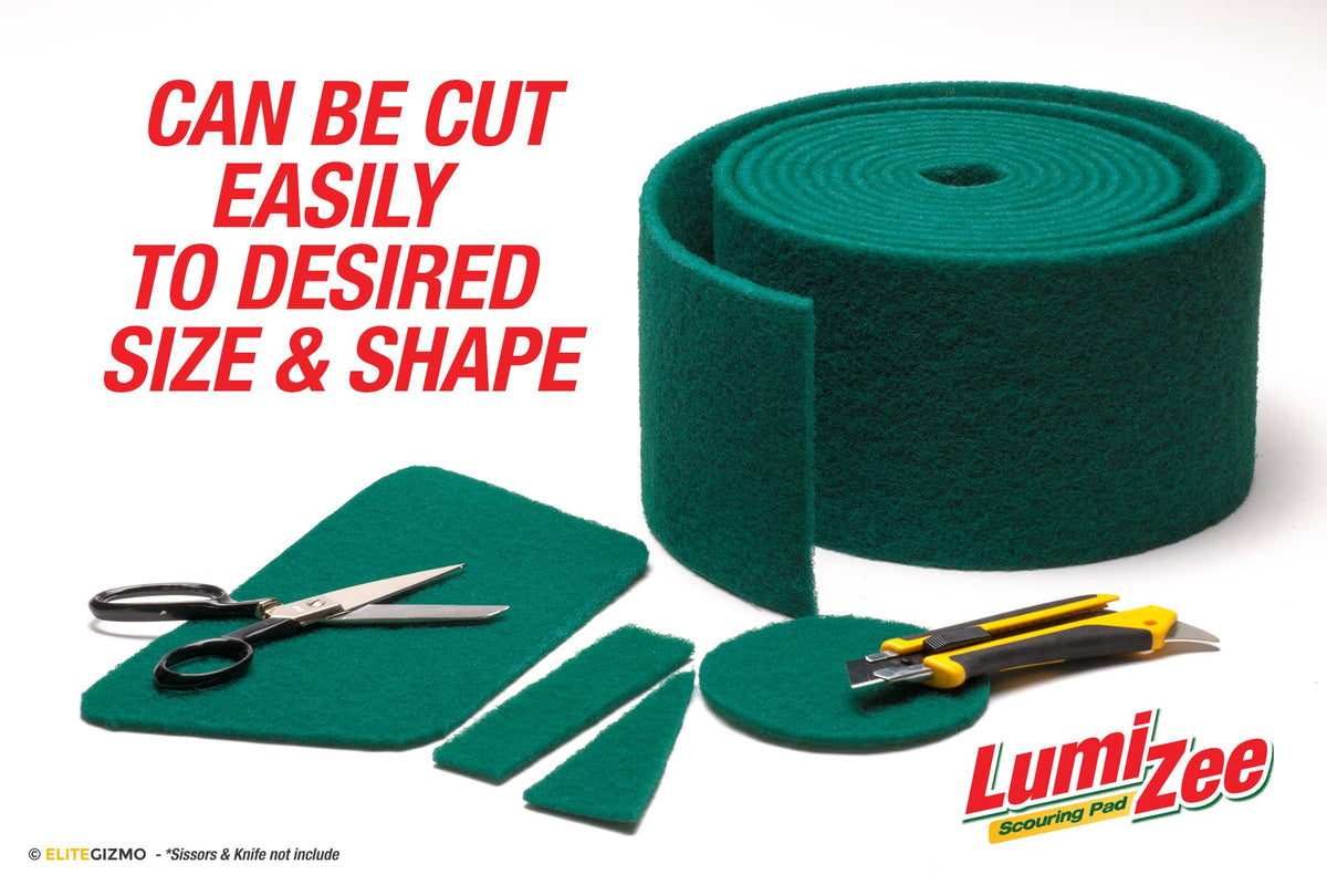 Green Scrubbing Pad Roll 19ft Economy Size Medium Duty Abrasive Scrub Sponge Scouring Pads 19ft x 6in x 0.3in