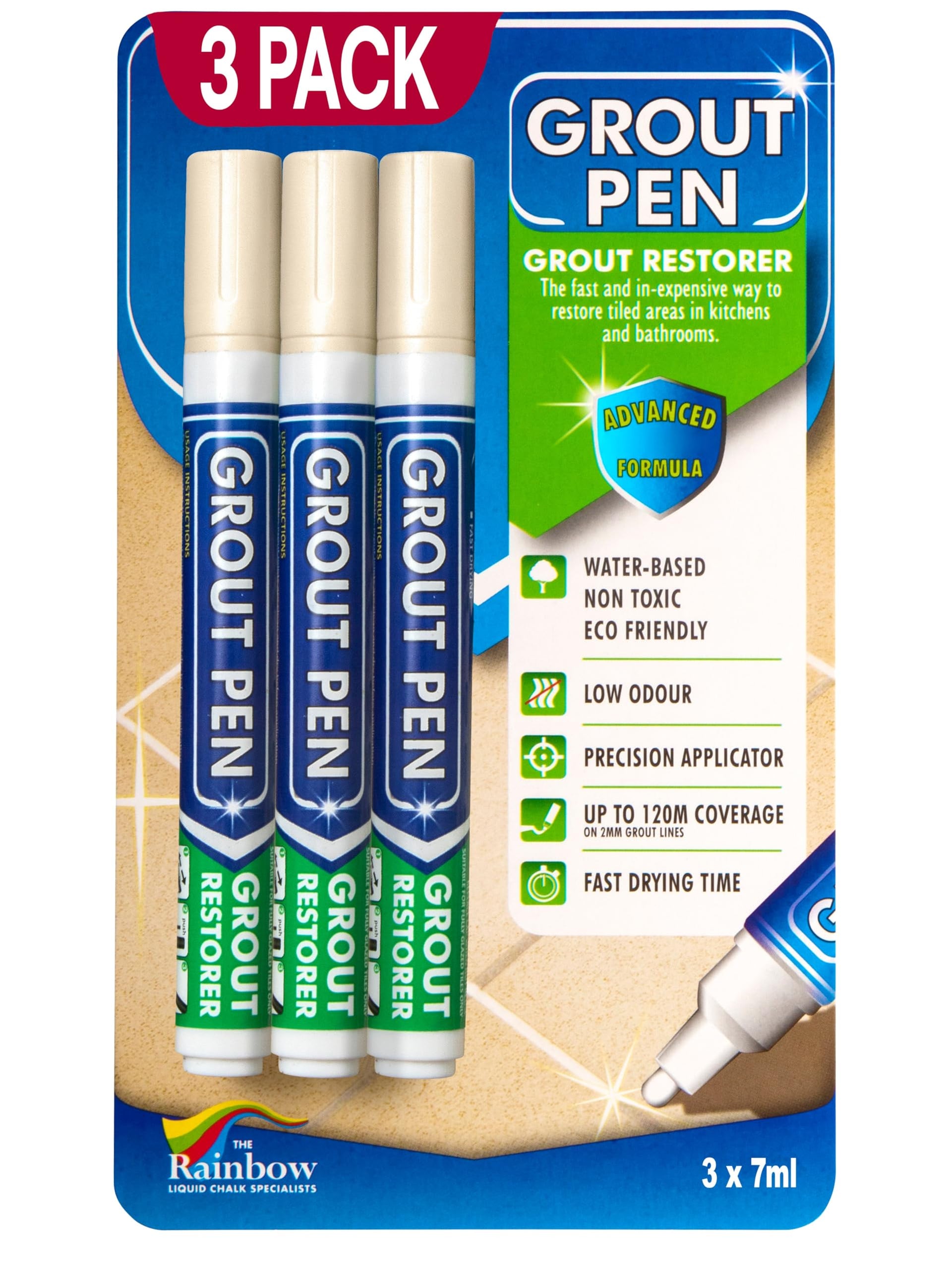 Grout Pen Cream Tile Grout Paint Marker (3 Count)