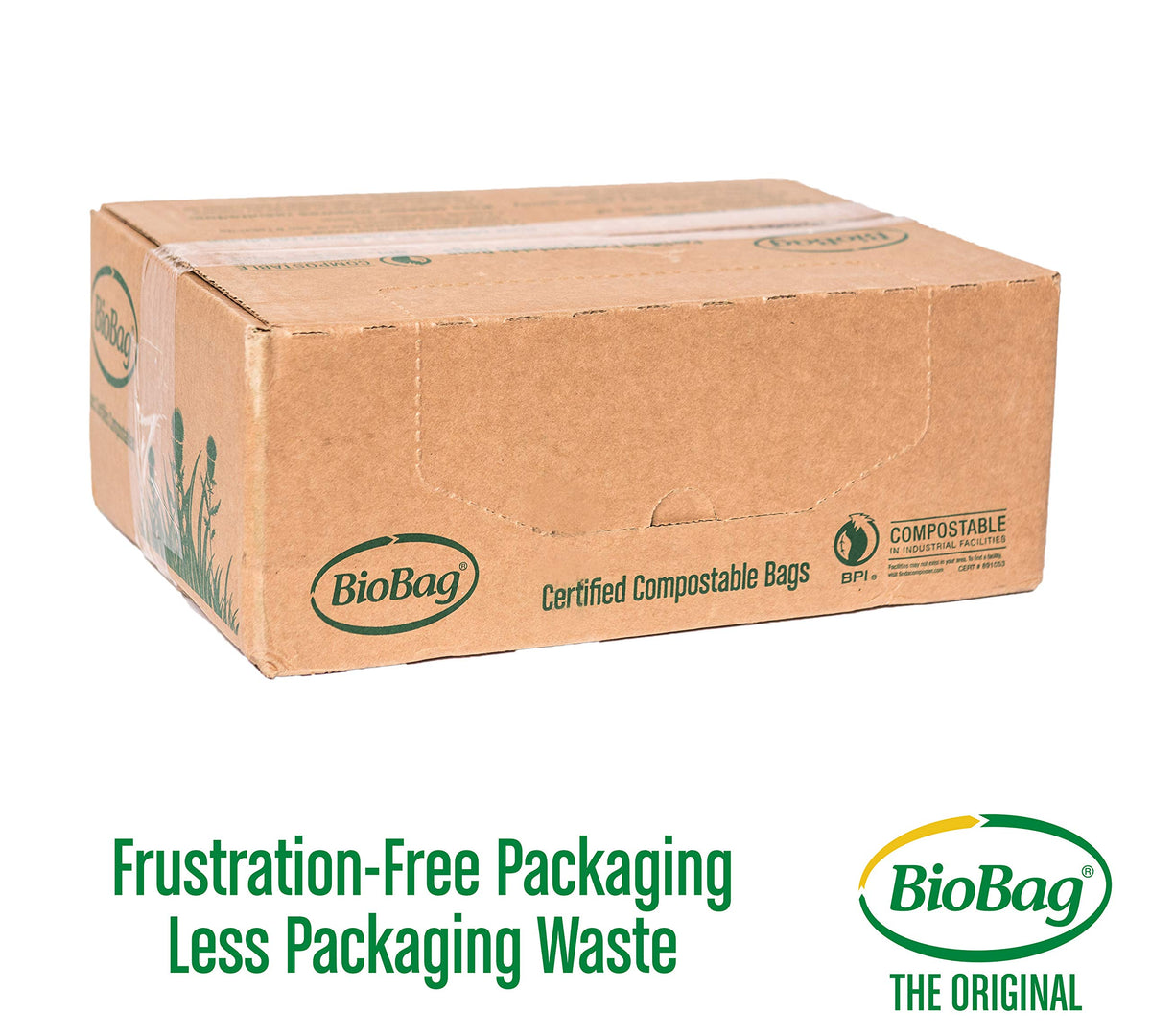 USA) The Original Compostable Bag, 32 Gallon, 120 Count, 100% Certified Compostable Trash Bag Liners for Food Waste, Extra Strong and Durable, Trash Bag