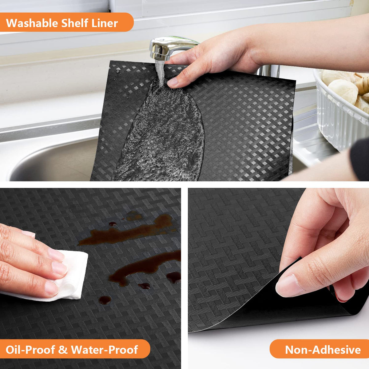 Shelf Liners for Kitchen Cabinets Non Adhensive (4.83 Sq Ft)