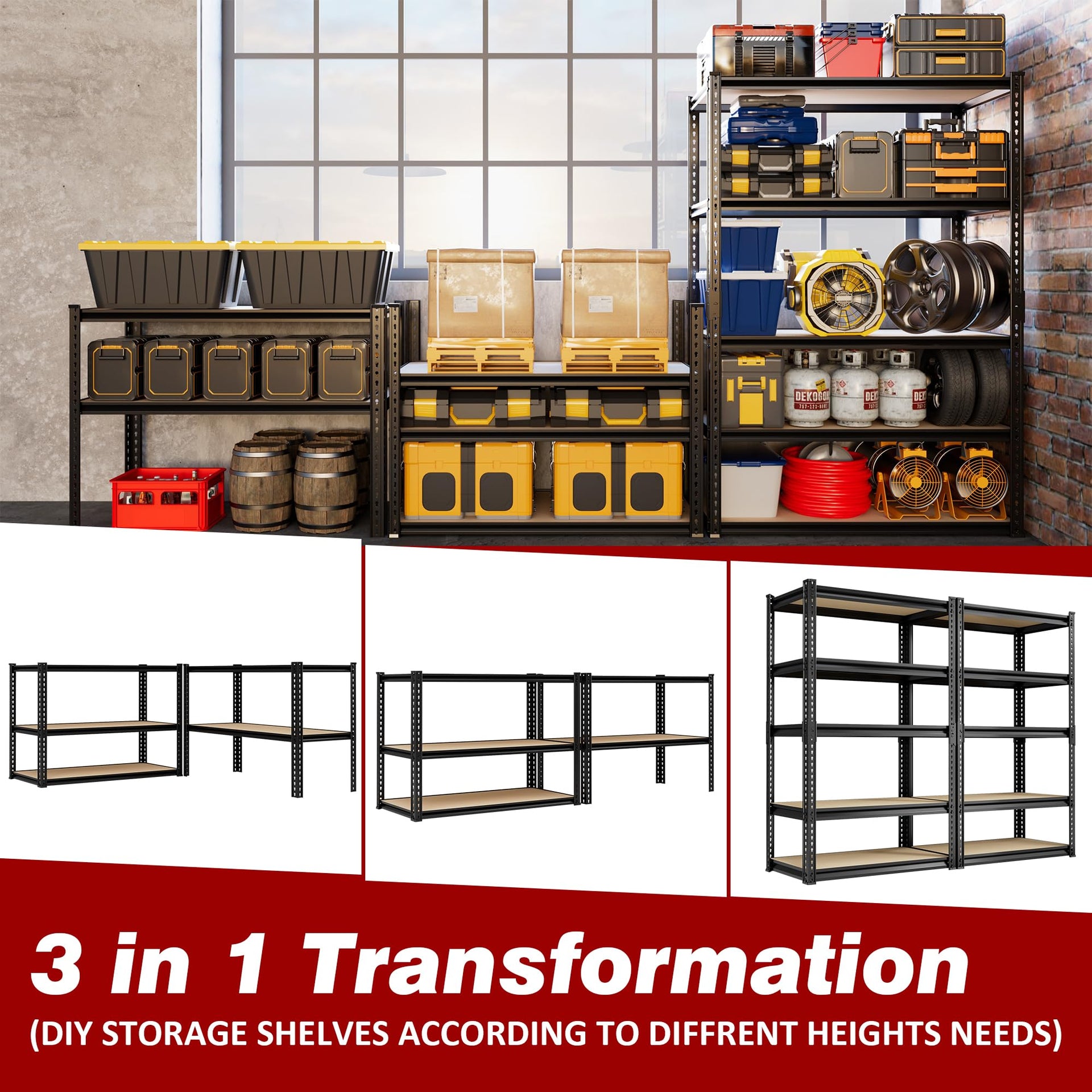 2025LBS Heavy Duty Garage Shelving 5