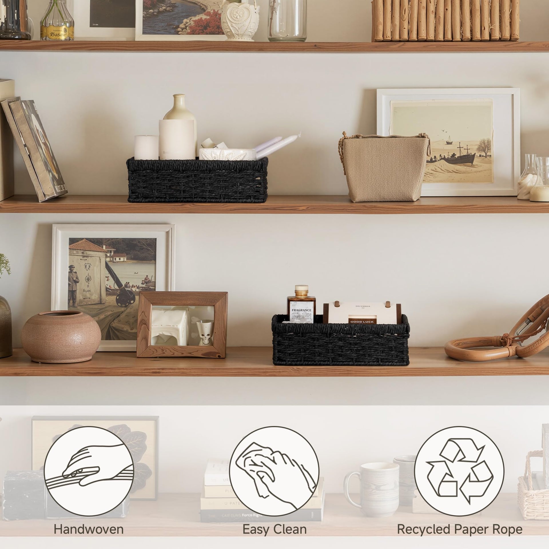 Wicker Baskets for Organizing (2 Count)