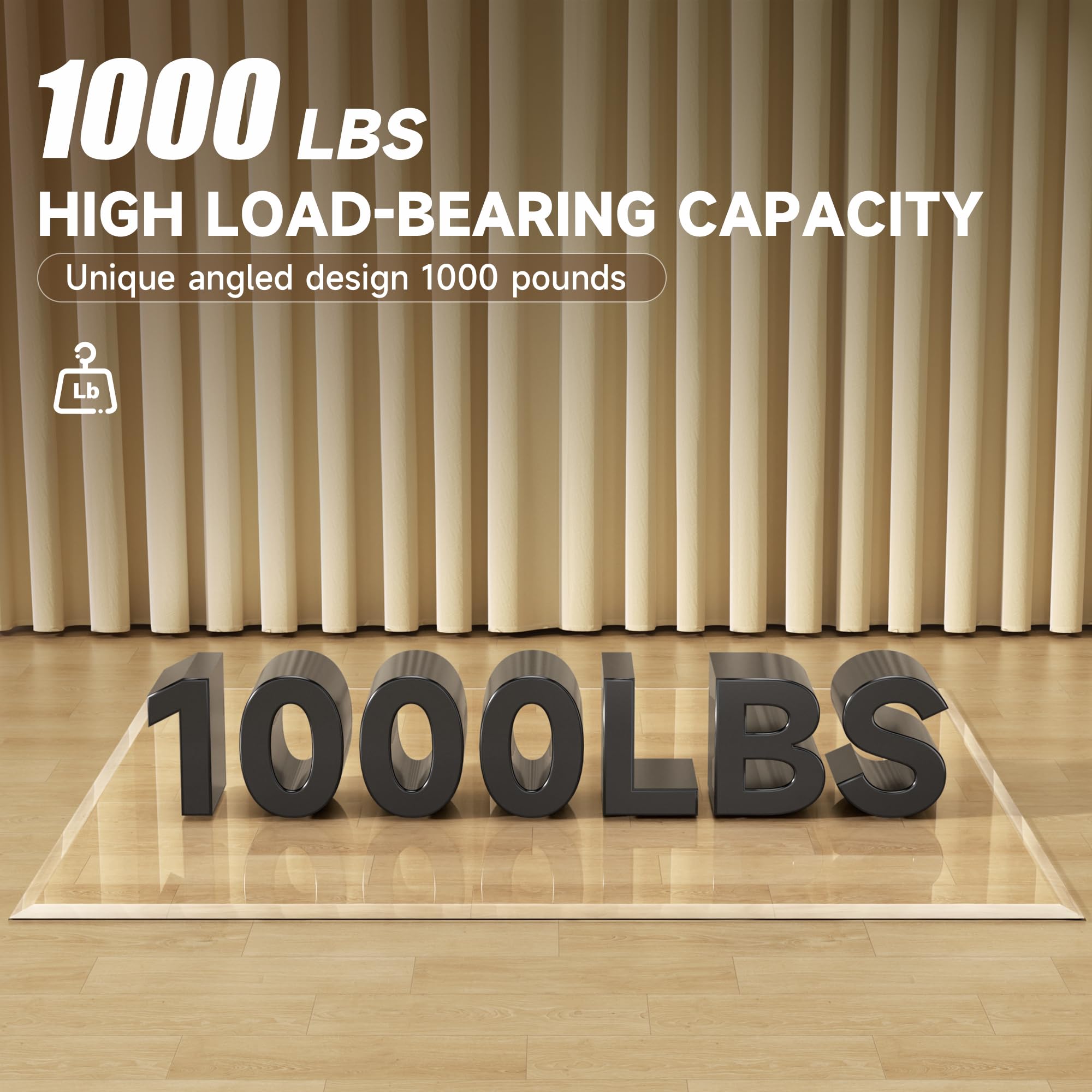 Tempered Glass] 50“ x 44” Beveled Edge Glass Chair Mat with Polished Edge Clear Office Chair Mat