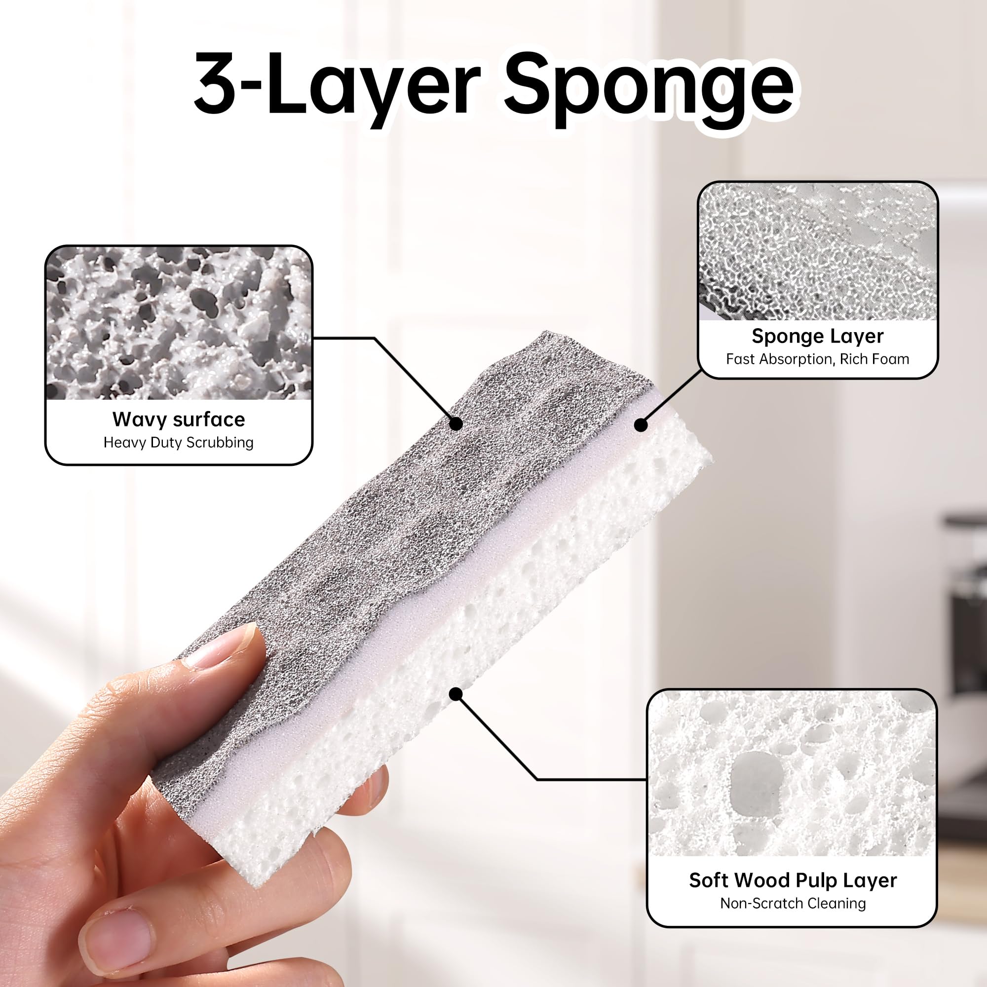 Textured Clean Sponges (12 Count)