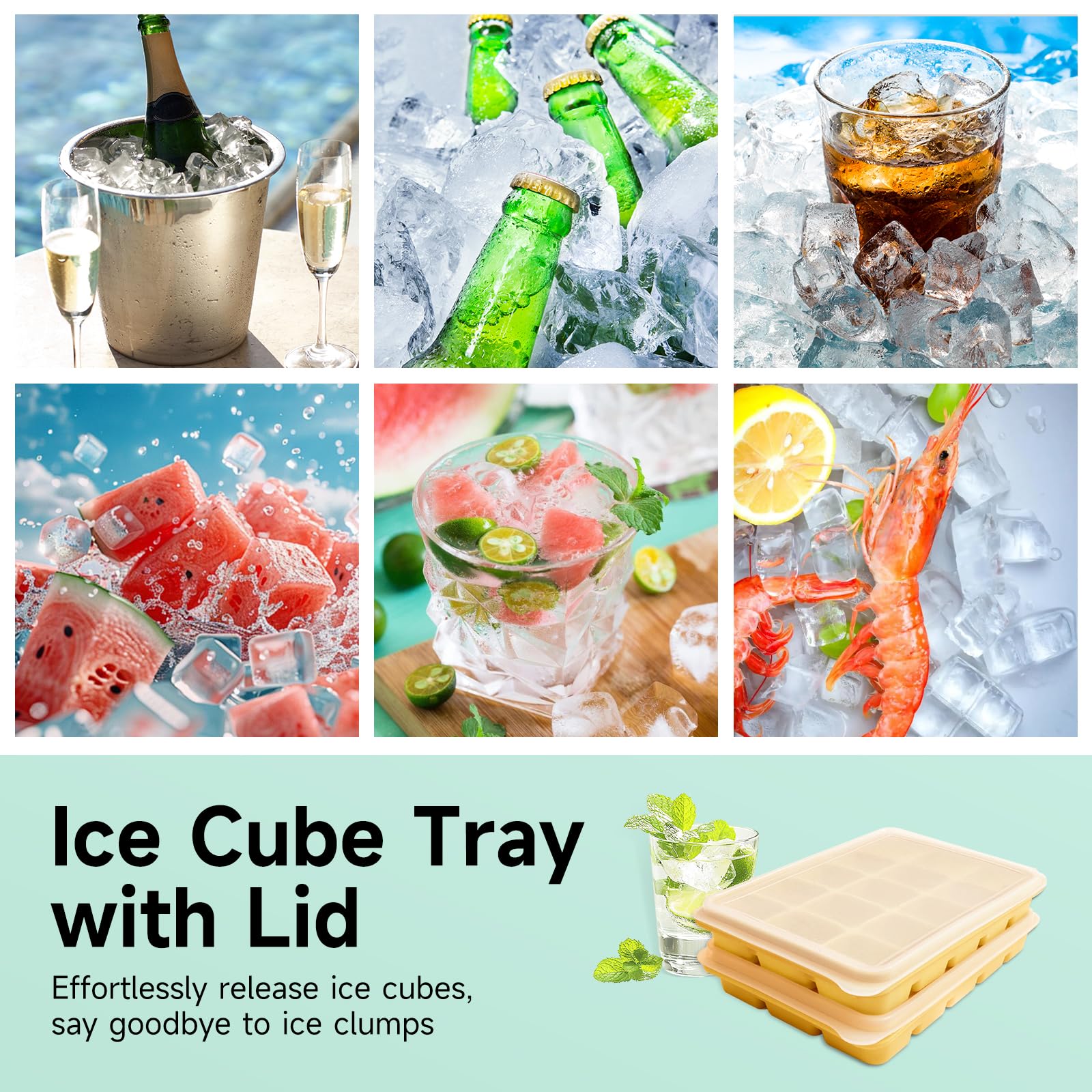 Ice Cube Trays Set of 2 (9.76 Ounce)