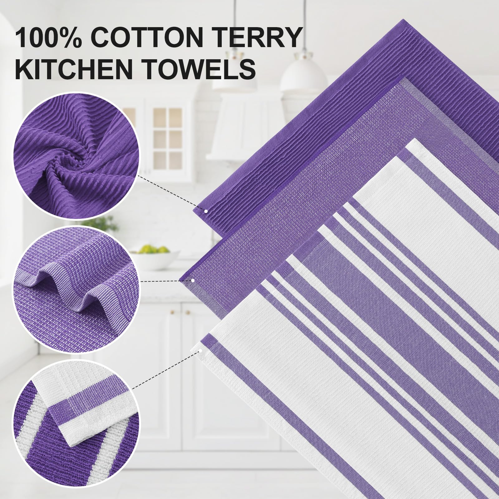 Cotton 380 GSM Premium Kitchen Towels (9 Count)