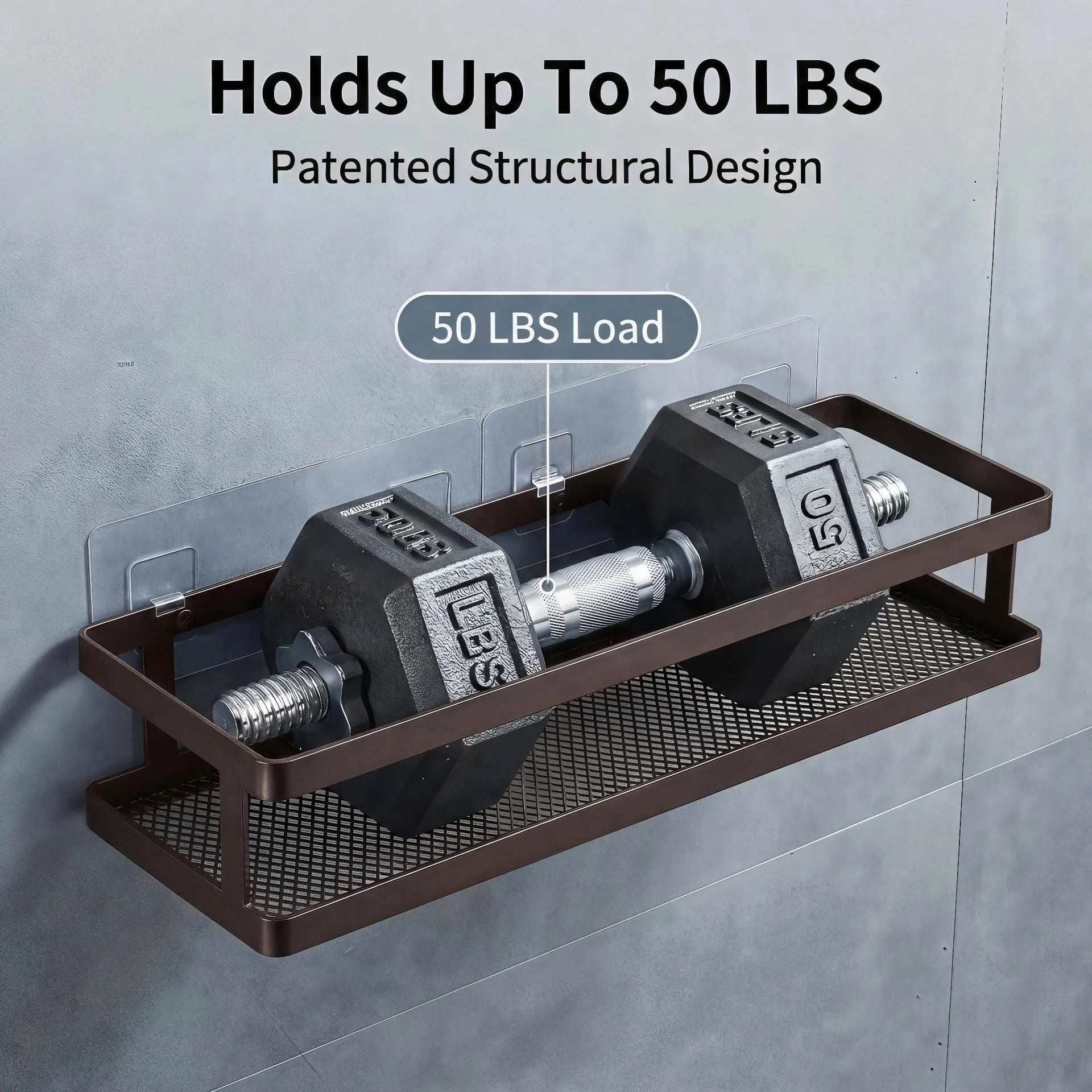 5-in-1 16.5" Extra Long Kitchen Organizer & Shower Caddy Set, Wall Mount Spice Rack with Paper Towel Holder, Utensil Holder & Soap Dish, Rustproof Mesh Storage Rack, Vintage Bronze, Guardrail