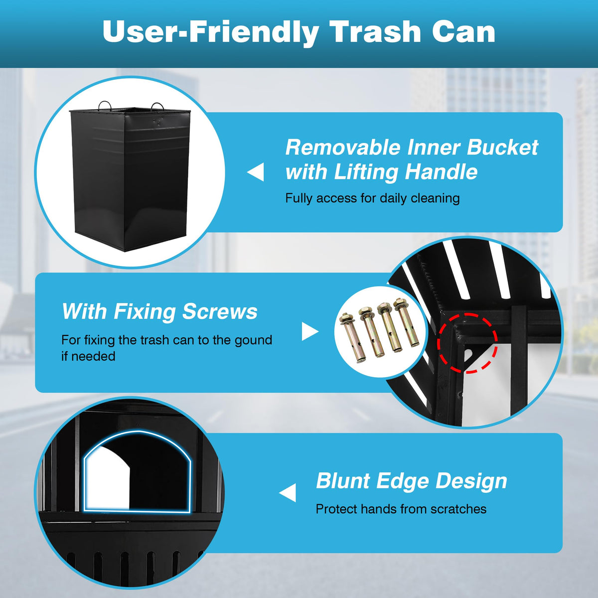 Commercial Trash Can with Lid