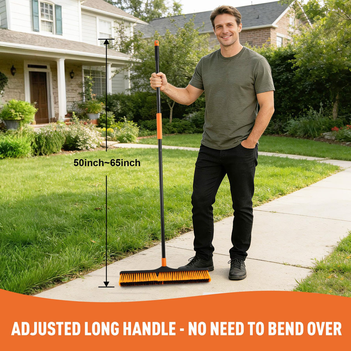 24" Push Broom Brush Outdoor for Shop