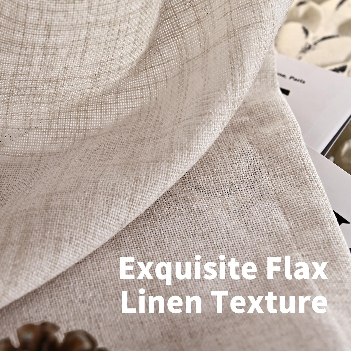 Linen Curtains 90 Inch Length 2 Panels for Living Room (2 Count)