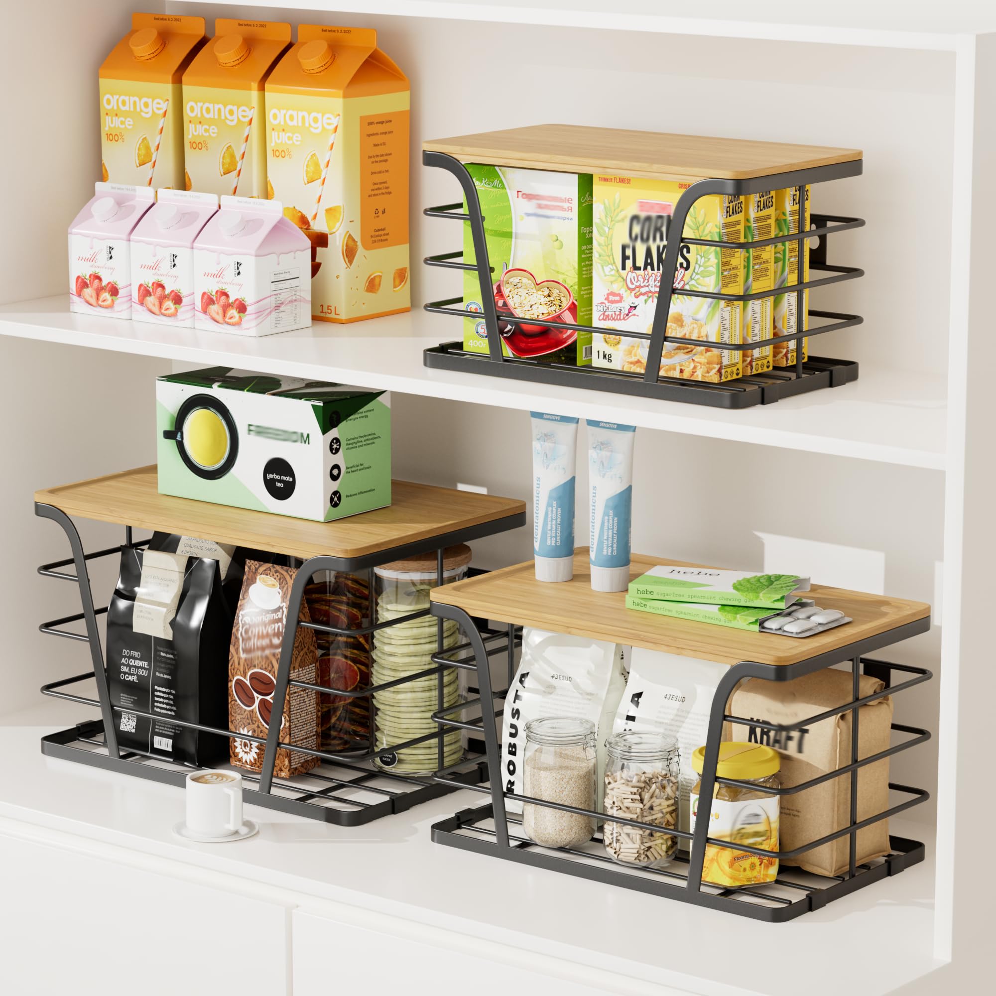 3 Pack Stackable Pantry Organizer (3 Count)