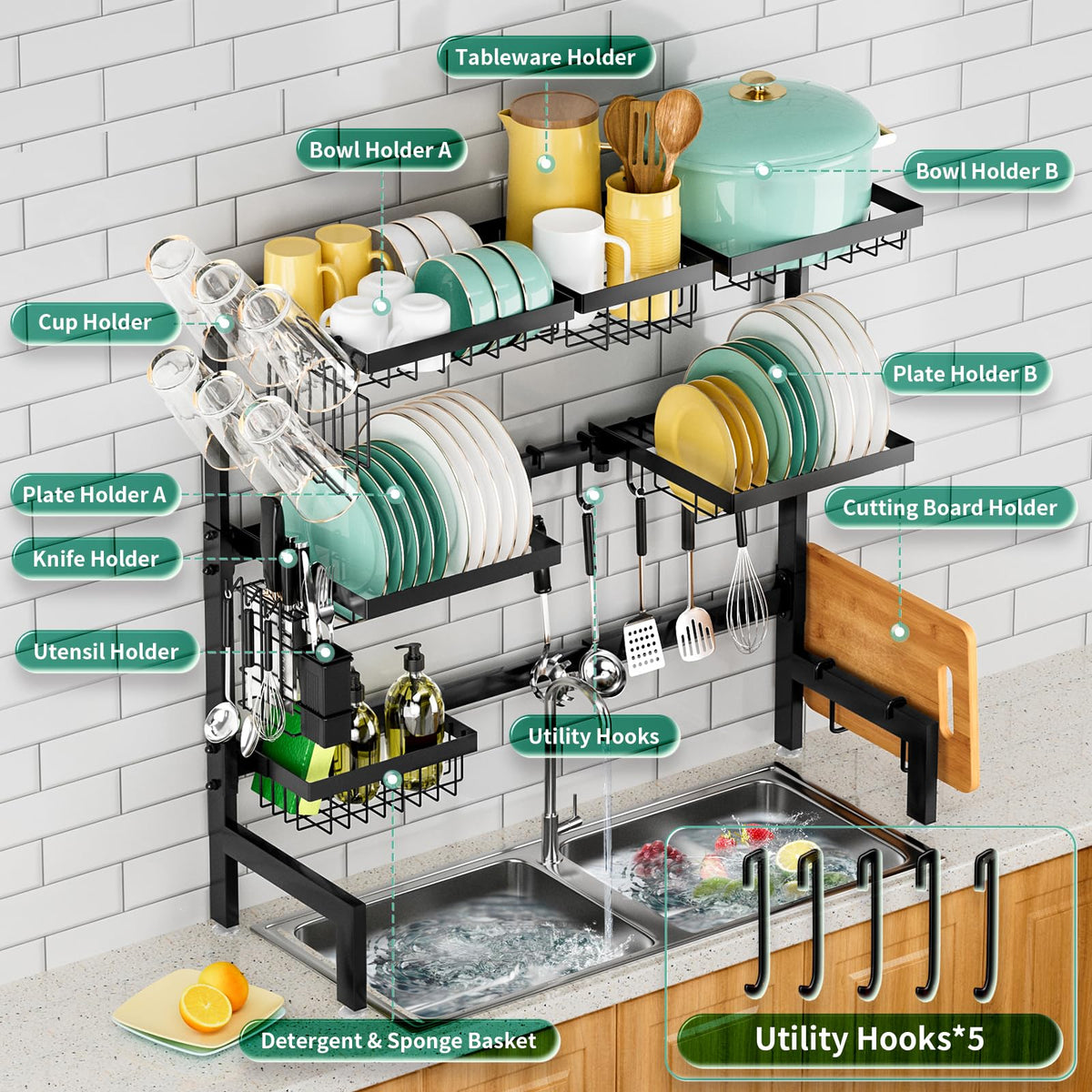 Over The Sink Dish Drying Rack