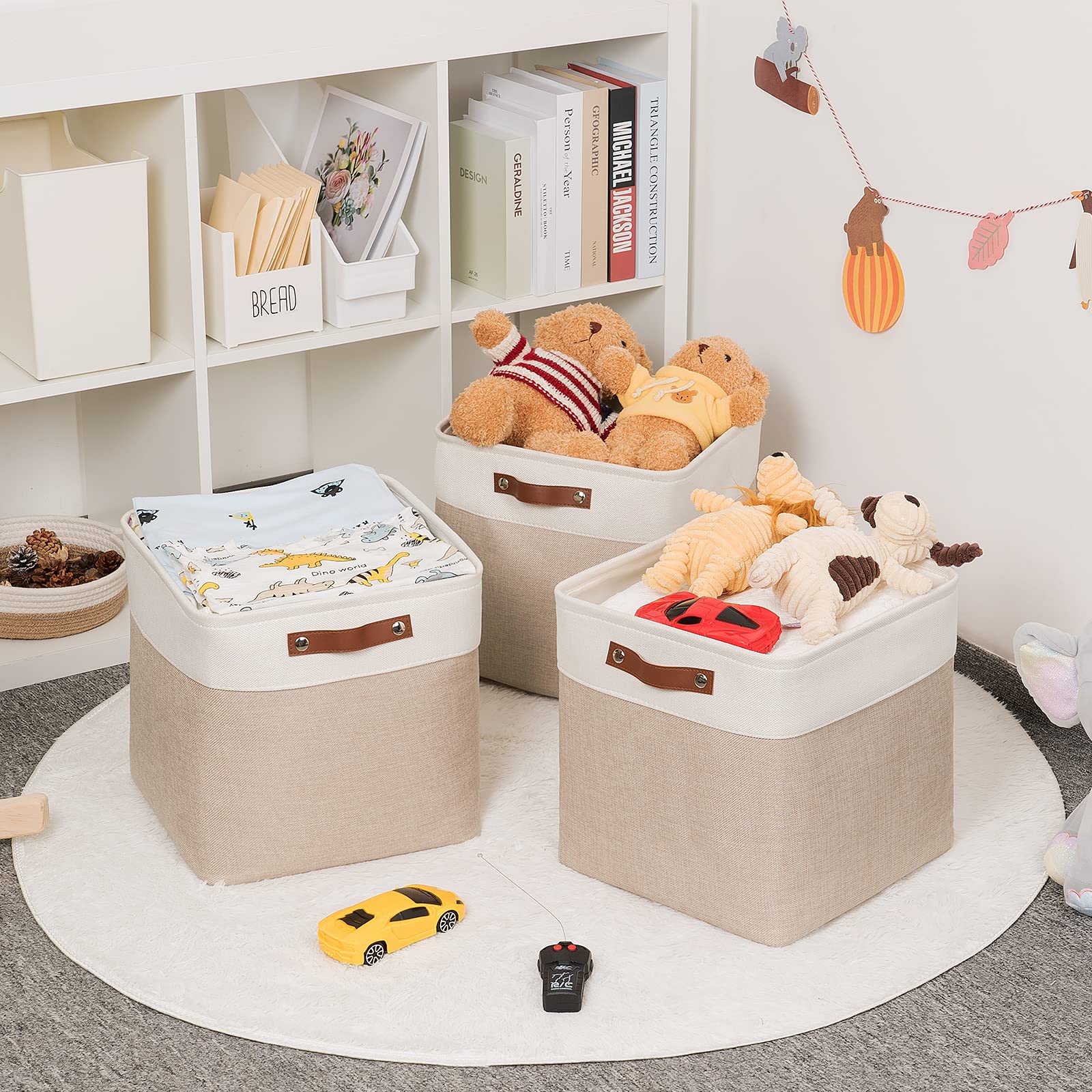 Cube Storage Baskets for Shelves Foldable Storage Baskets (3 Count)
