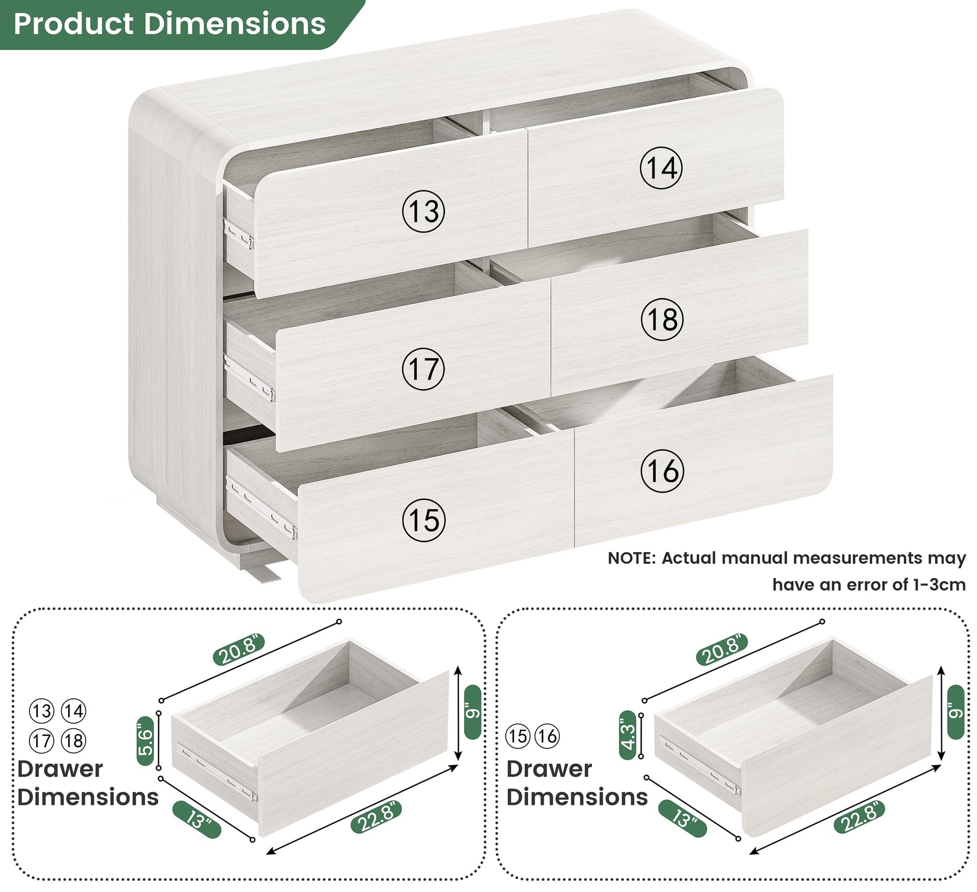 6 Drawer Dresser for Bedroom