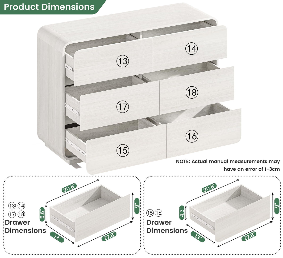 6 Drawer Dresser for Bedroom