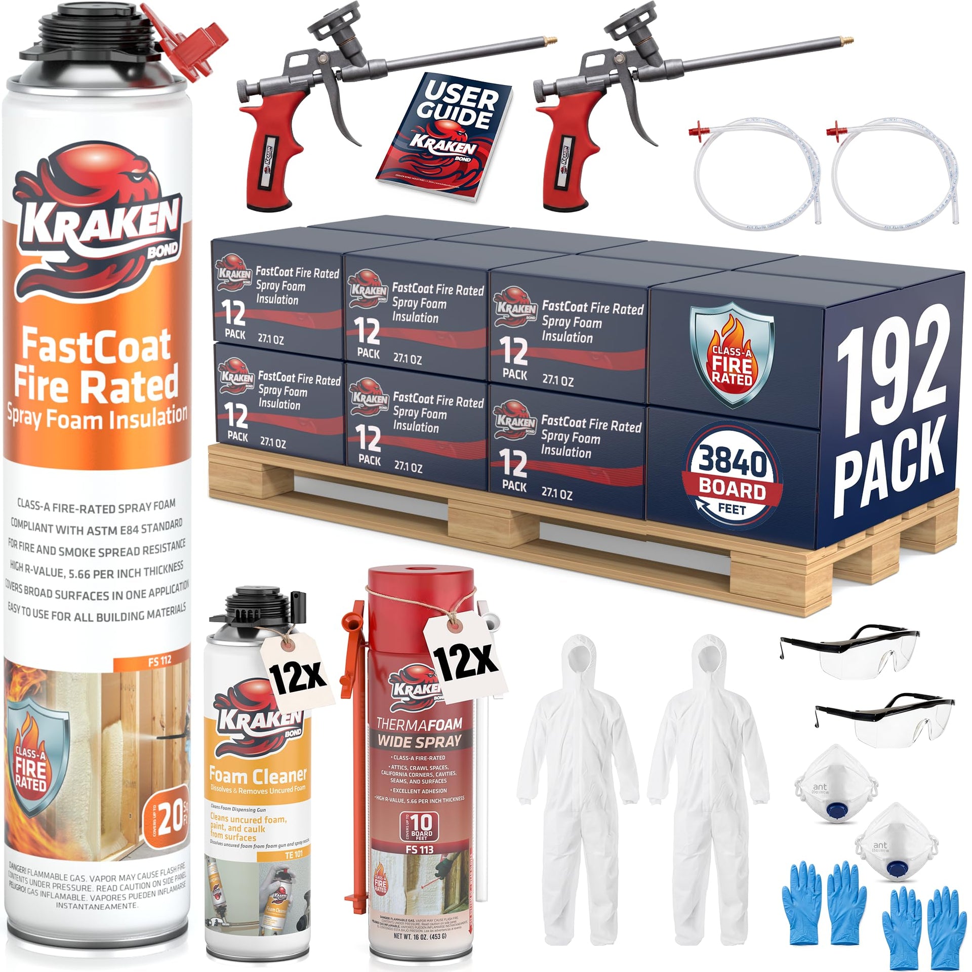 Fastcoat Fire Rated Spray Foam Insulation Kit Closed Cell in a Can 3840 sq ft (192 Count)