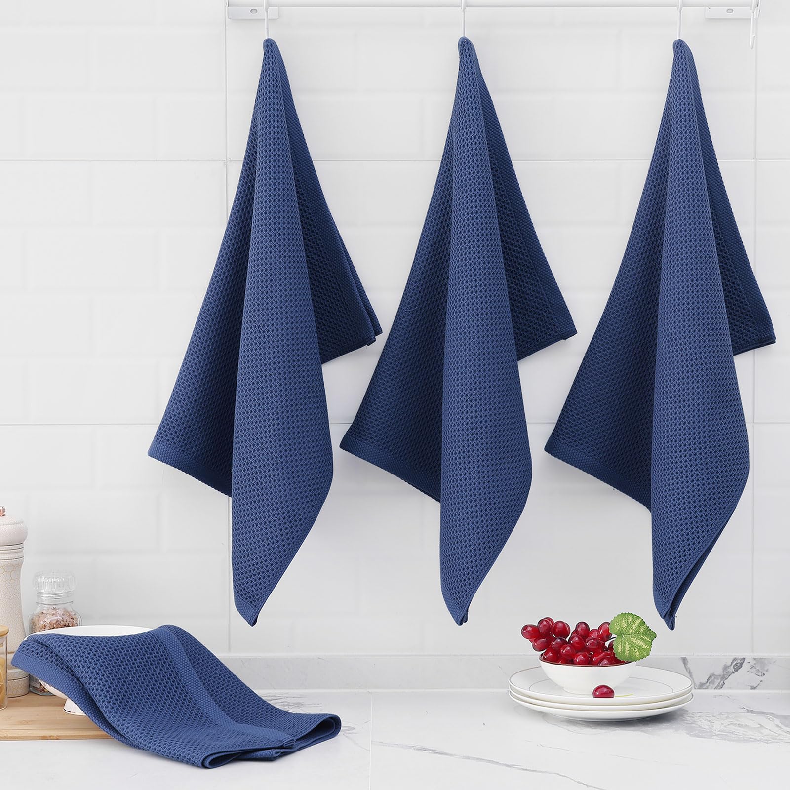 100% Cotton Oversized Waffle Weave Kitchen Towels 4 (4 Count)