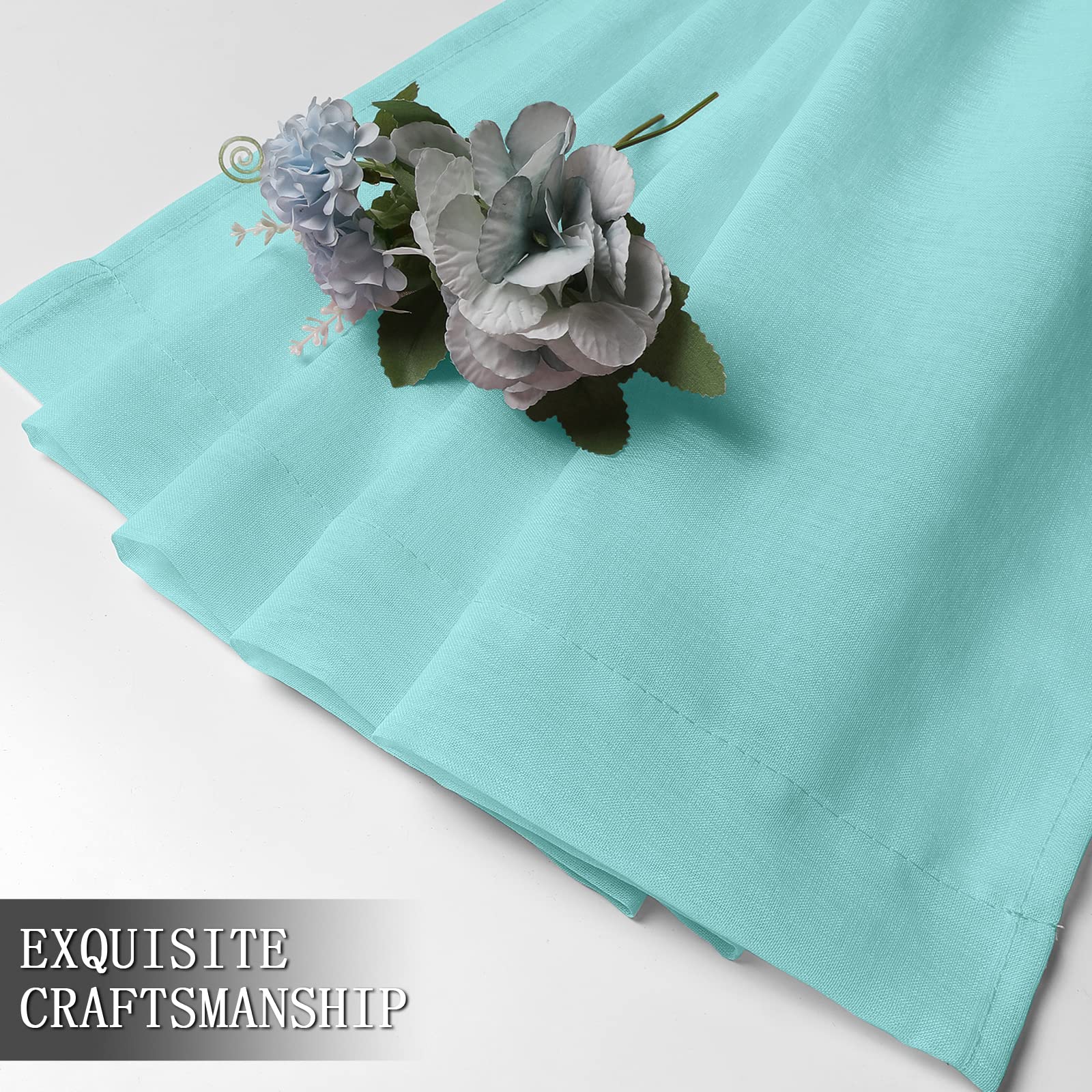 Sheer Curtain Linen Textured Bedroom Curtains Sheer Light Filtering Rod Pocket Voile Curtain for Living Room (2 Count)