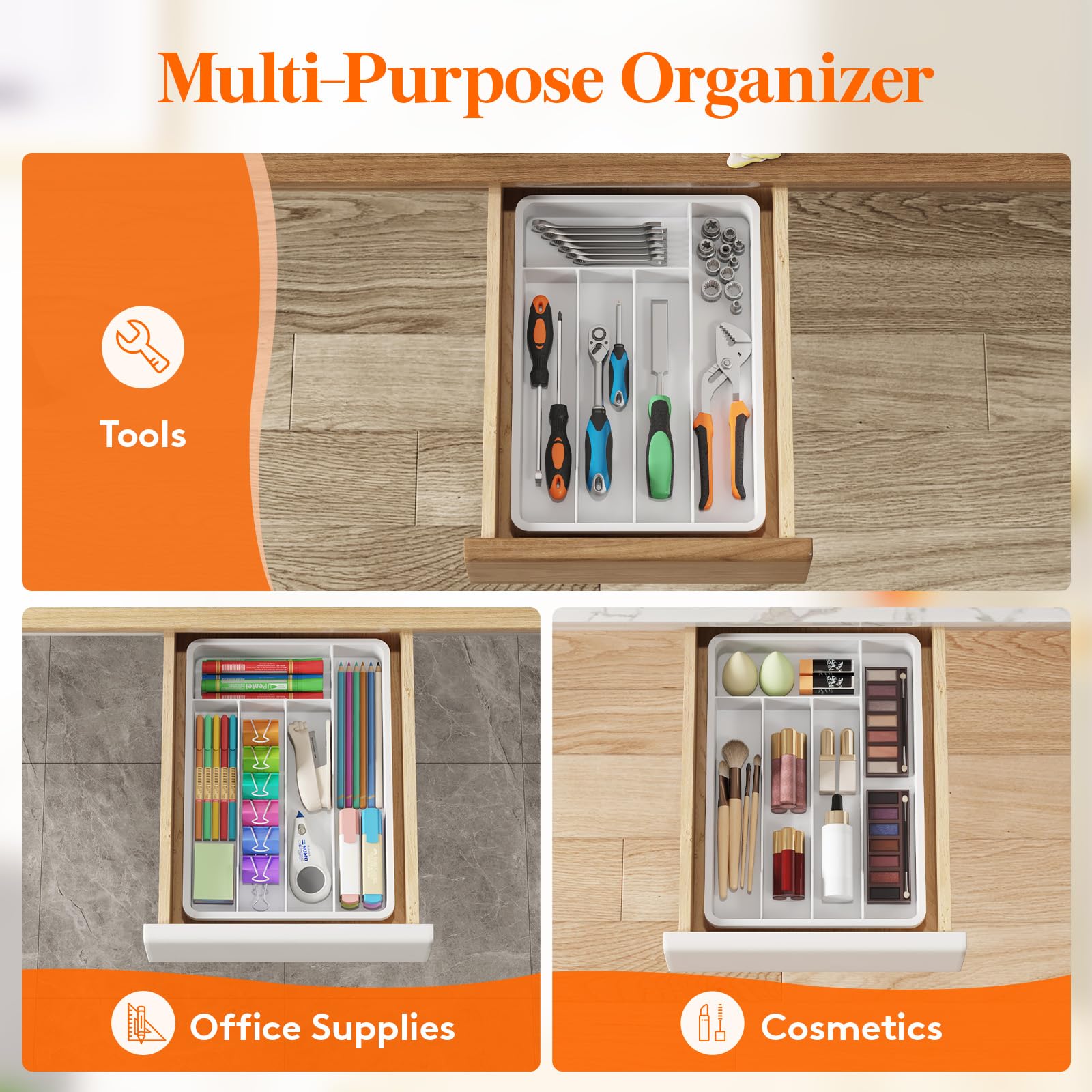 Silverware Drawer Organizer Tray