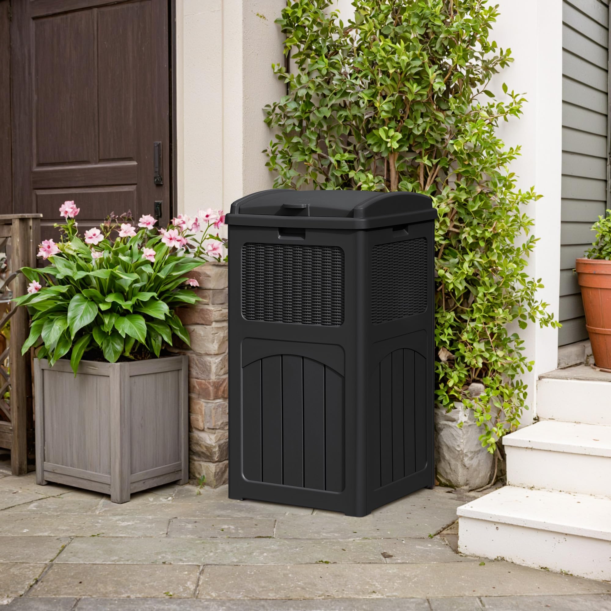 4 Pack Outdoor Trash Can with Lid
