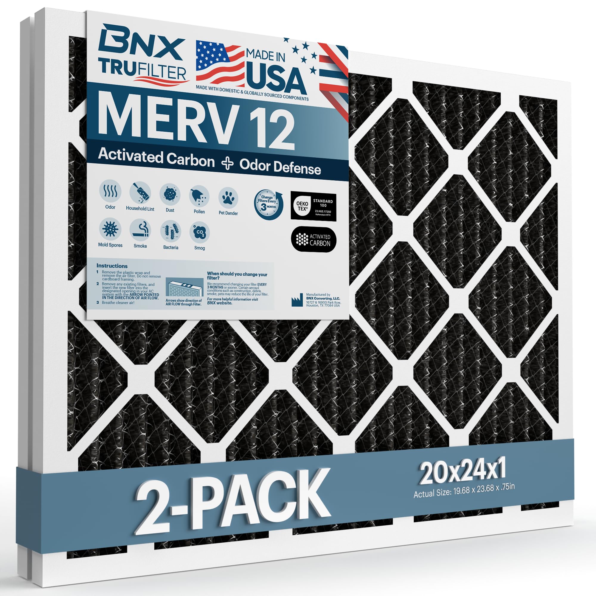 TruFilter 20x24x1 MERV 12 Odor Defense (2 Count)