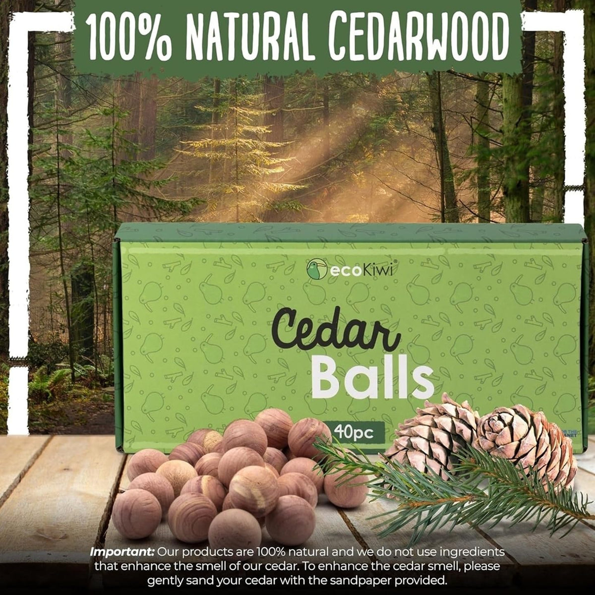 Cedar Balls for Clothes Storage (40 Count)