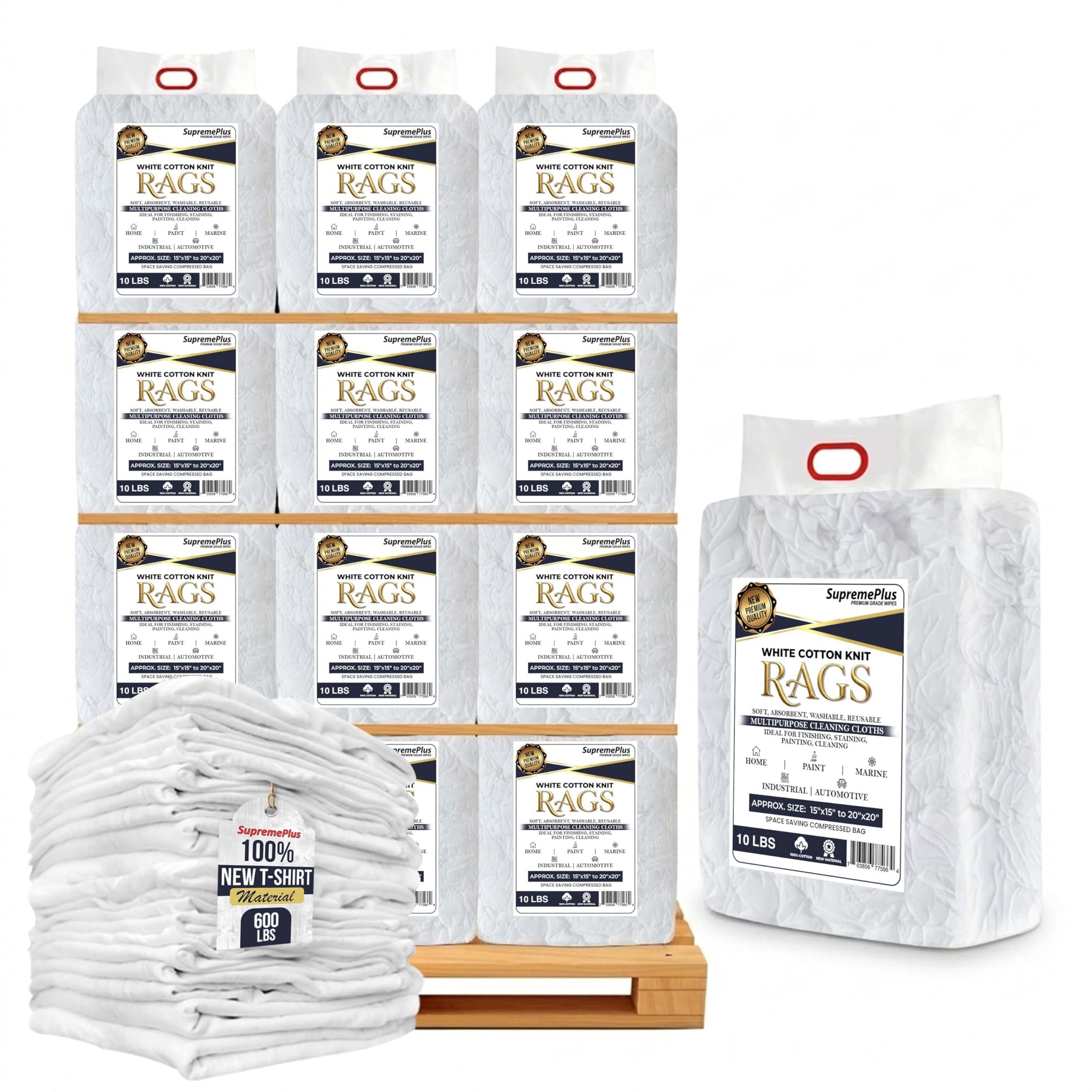 Premium New White Cotton Knit T (4000 Count)