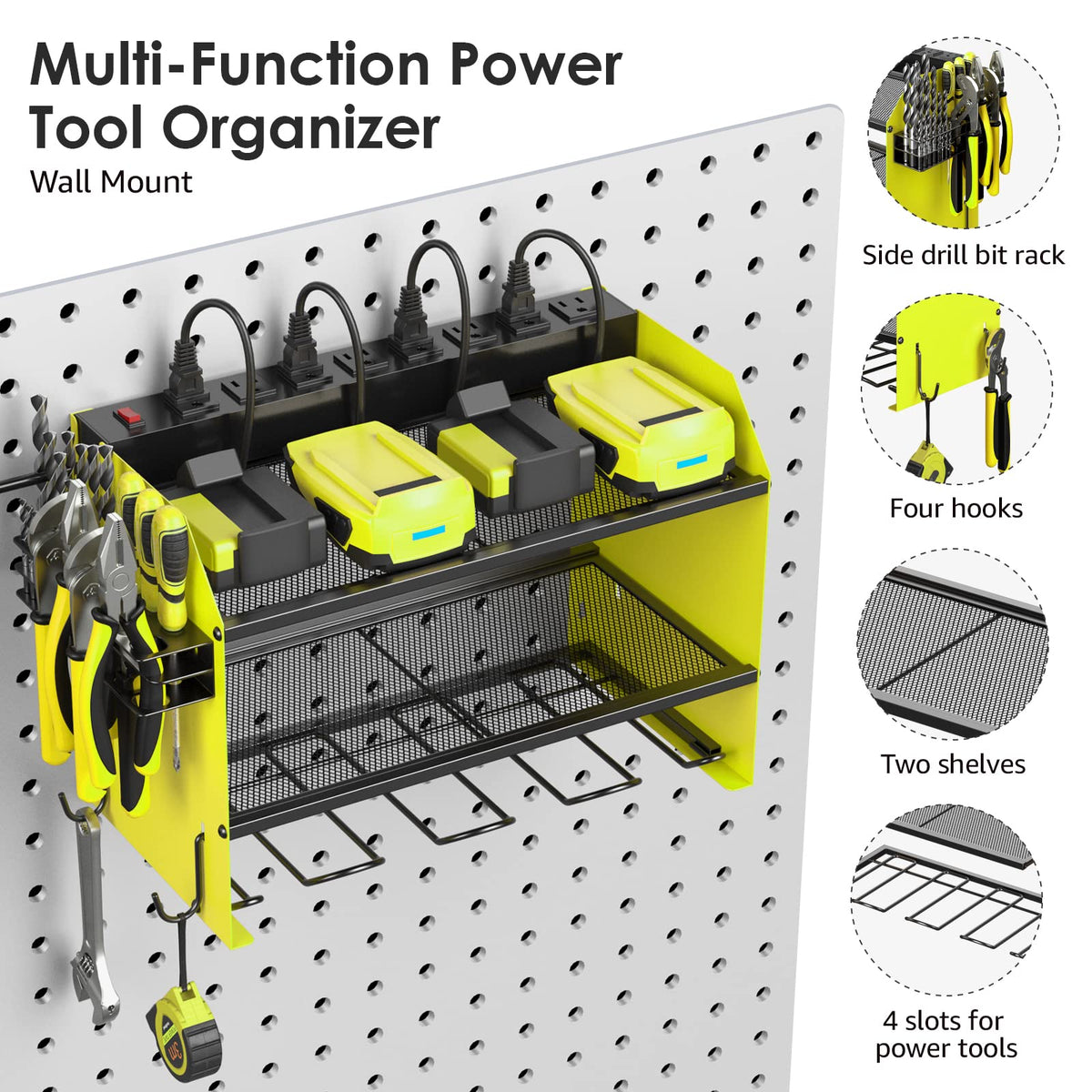 Wall Mount Modular Tool Charging Organizer