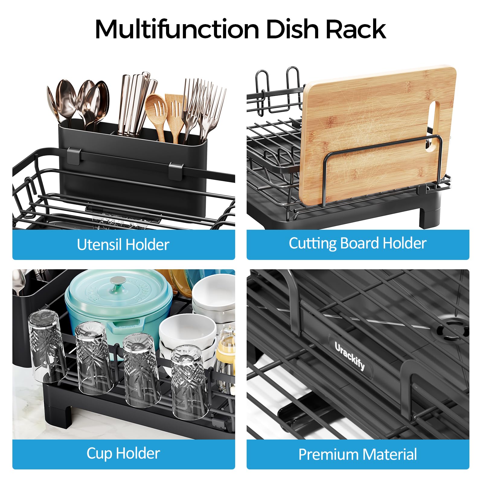 Expandable Dish Drying Rack for Kitchen Counter