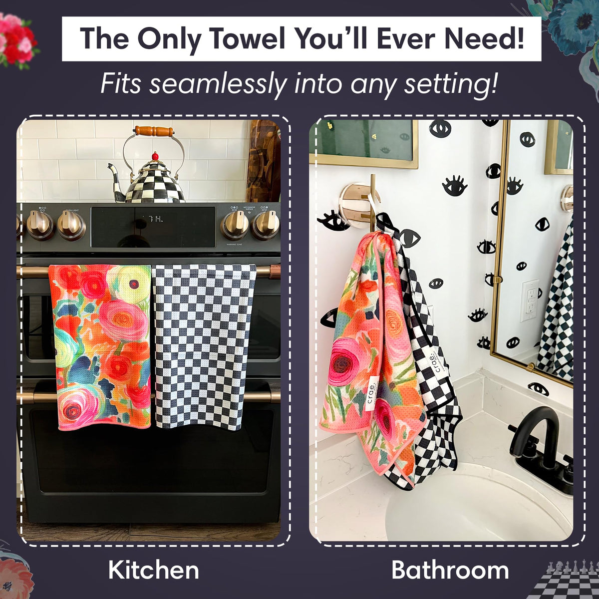 Double Sided Microfiber Hand Towels (2 Count)