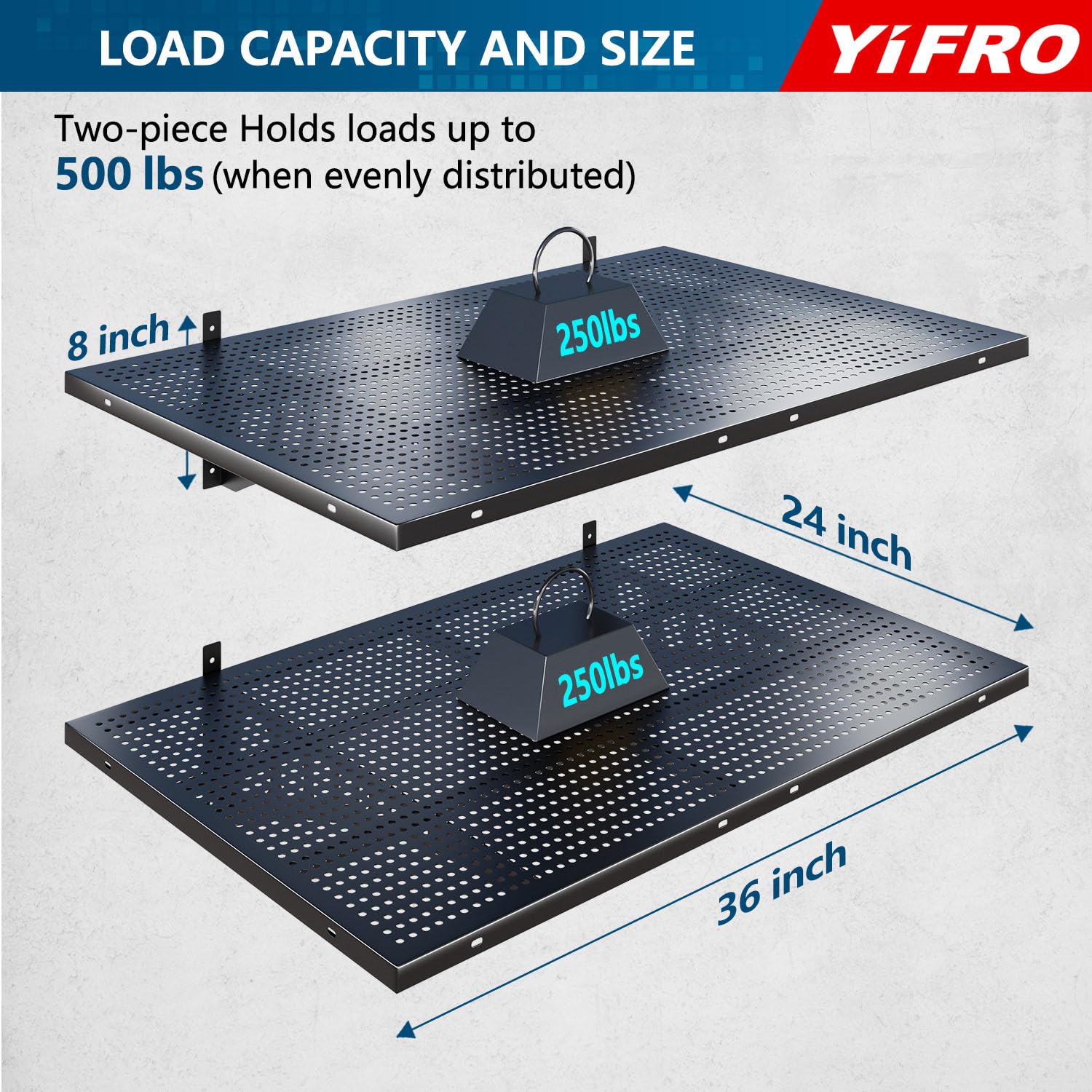 2 Pack 2x3ft Heavy Duty Garage Wall Shelving (24 System)