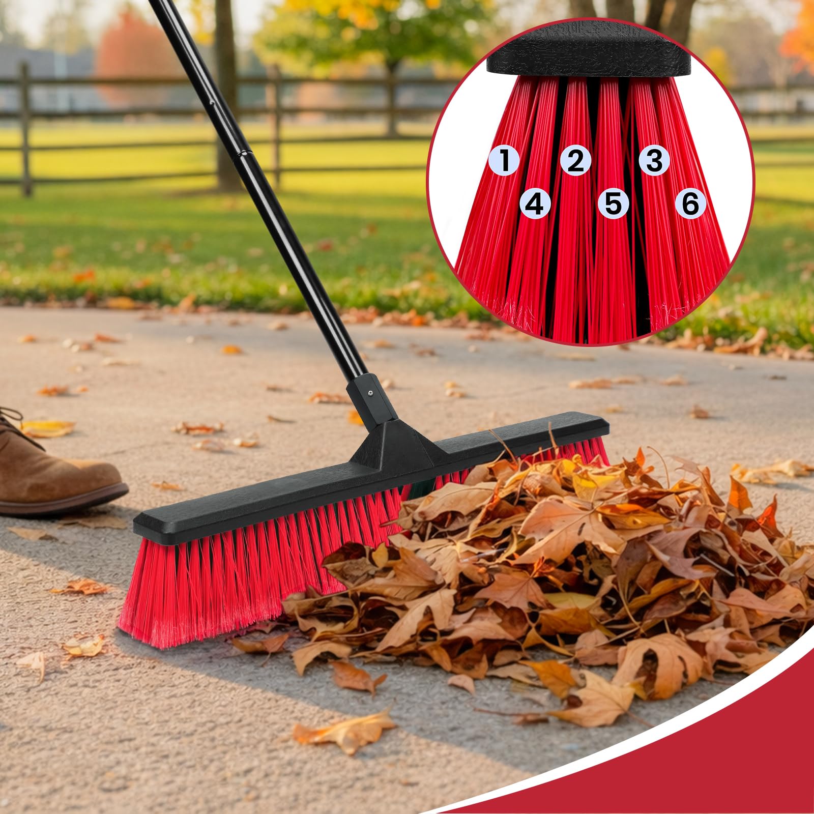 24" Push Broom with 63" Long Handle