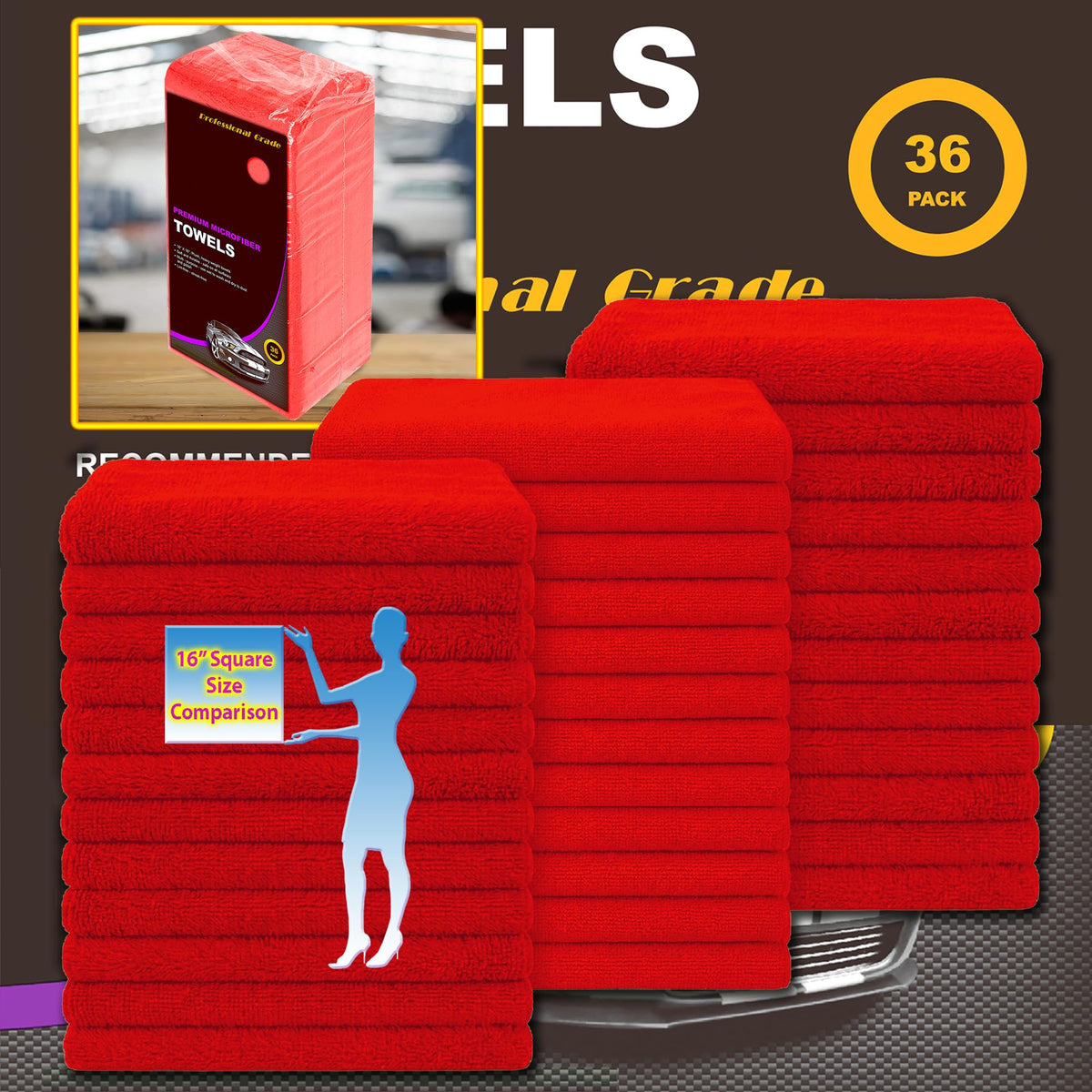 Red Microfiber Cleaning Towels (36 Count)